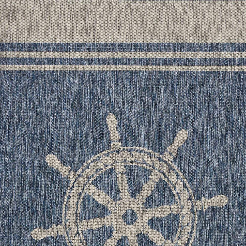 8' X 9' Blue And Gray Indoor Outdoor Area Rug - Image 3