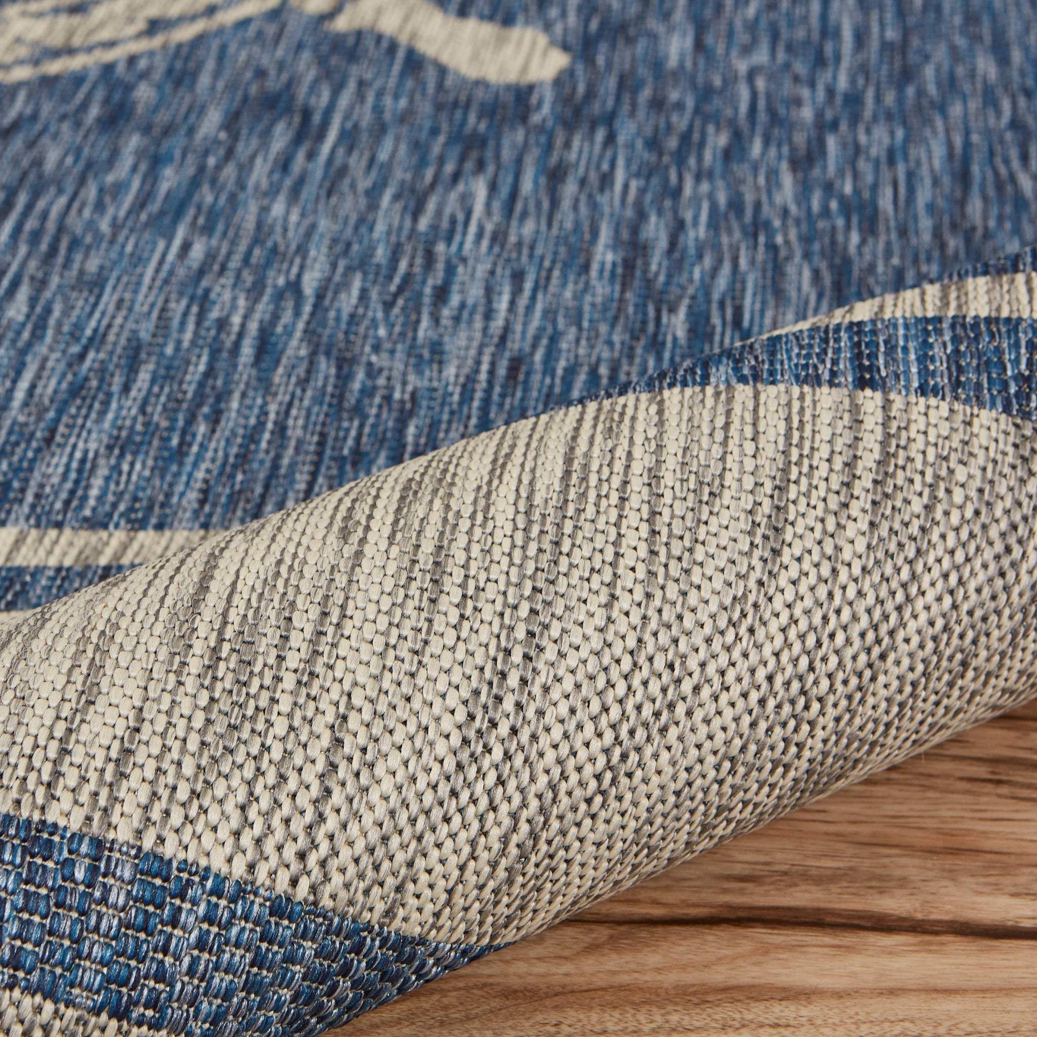 8' X 9' Blue And Gray Indoor Outdoor Area Rug - Image 6