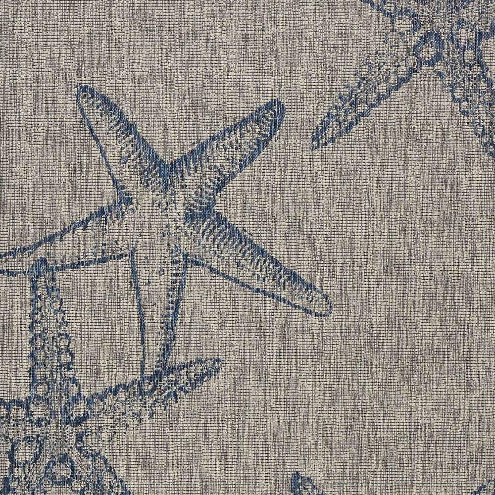 8' X 9' Blue And Gray Starfish Indoor Outdoor Area Rug - Image 6