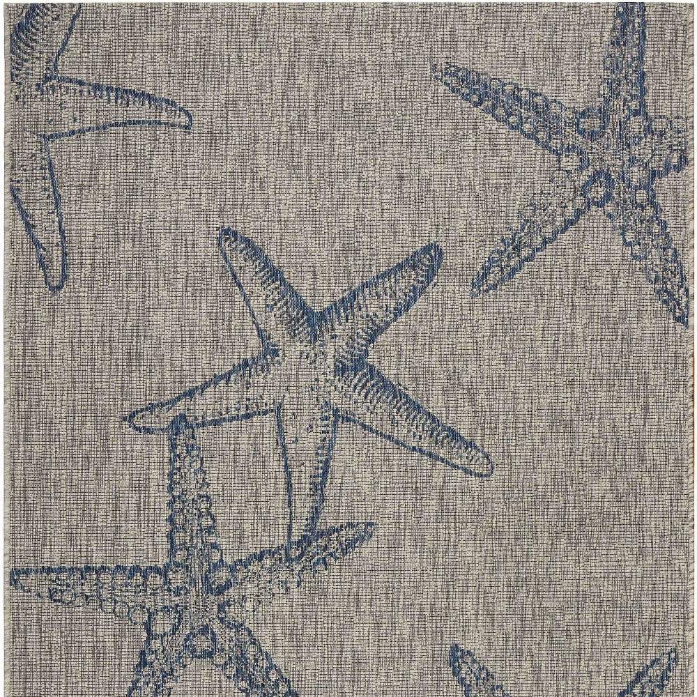 8' X 9' Blue And Gray Starfish Indoor Outdoor Area Rug - Image 7