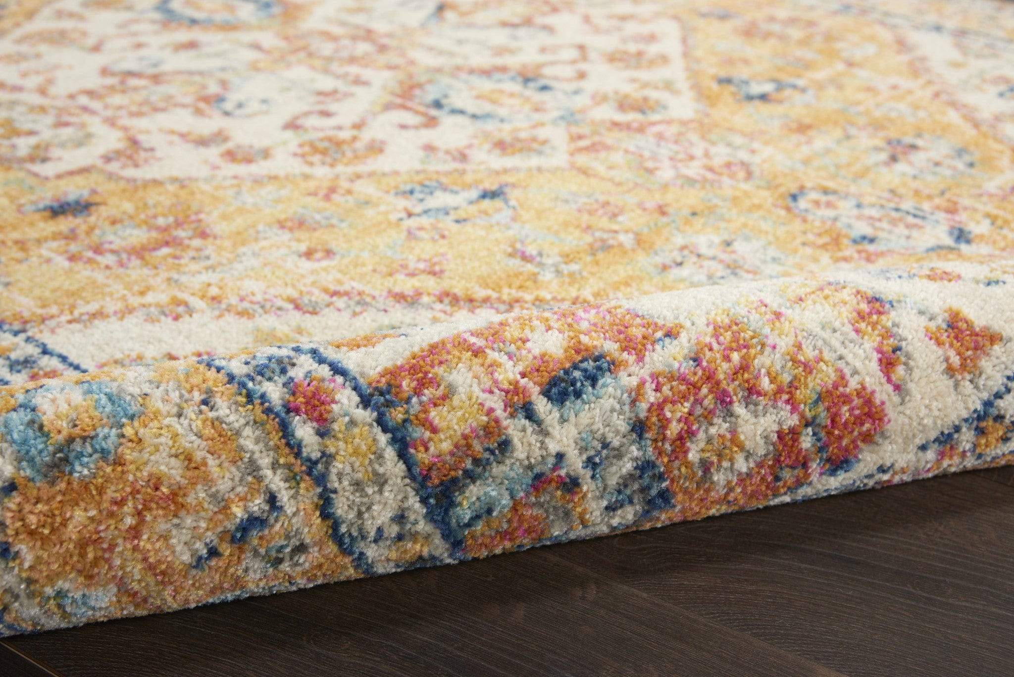 8' Yellow And Ivory Dhurrie Runner Rug - Image 4