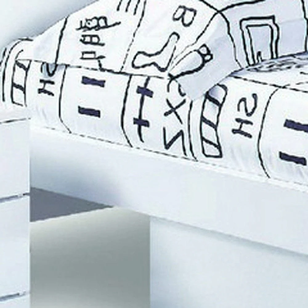 80'" X 60'"  X 42.5'" Modern Queen White High Gloss Bed - Image 3