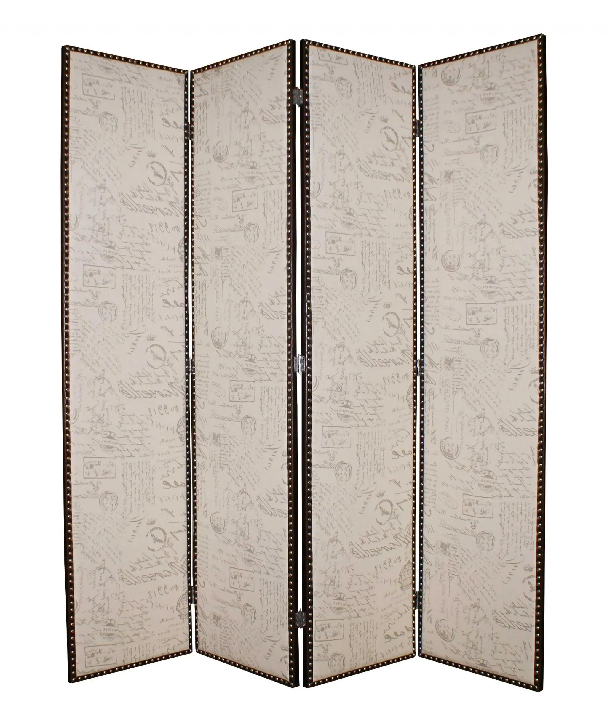 80 X 84 Beige Wood & Fabric Screen - Image 2