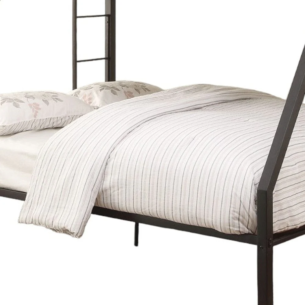 83" X 63" X 65" Sandy Black Metal Twin Xl Over Queen Bunk Bed - Image 3