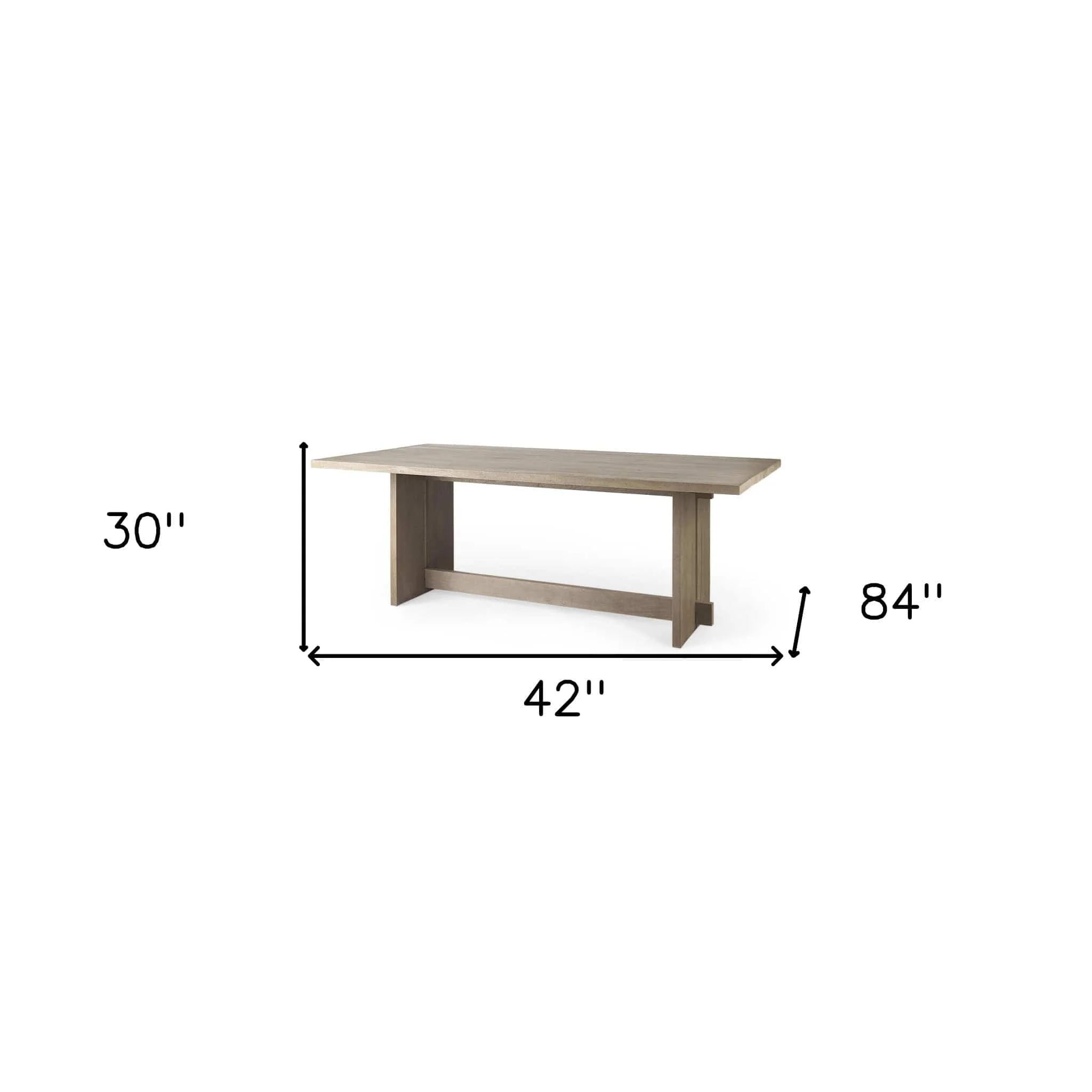 84" Taupe Dining Table - Image 9