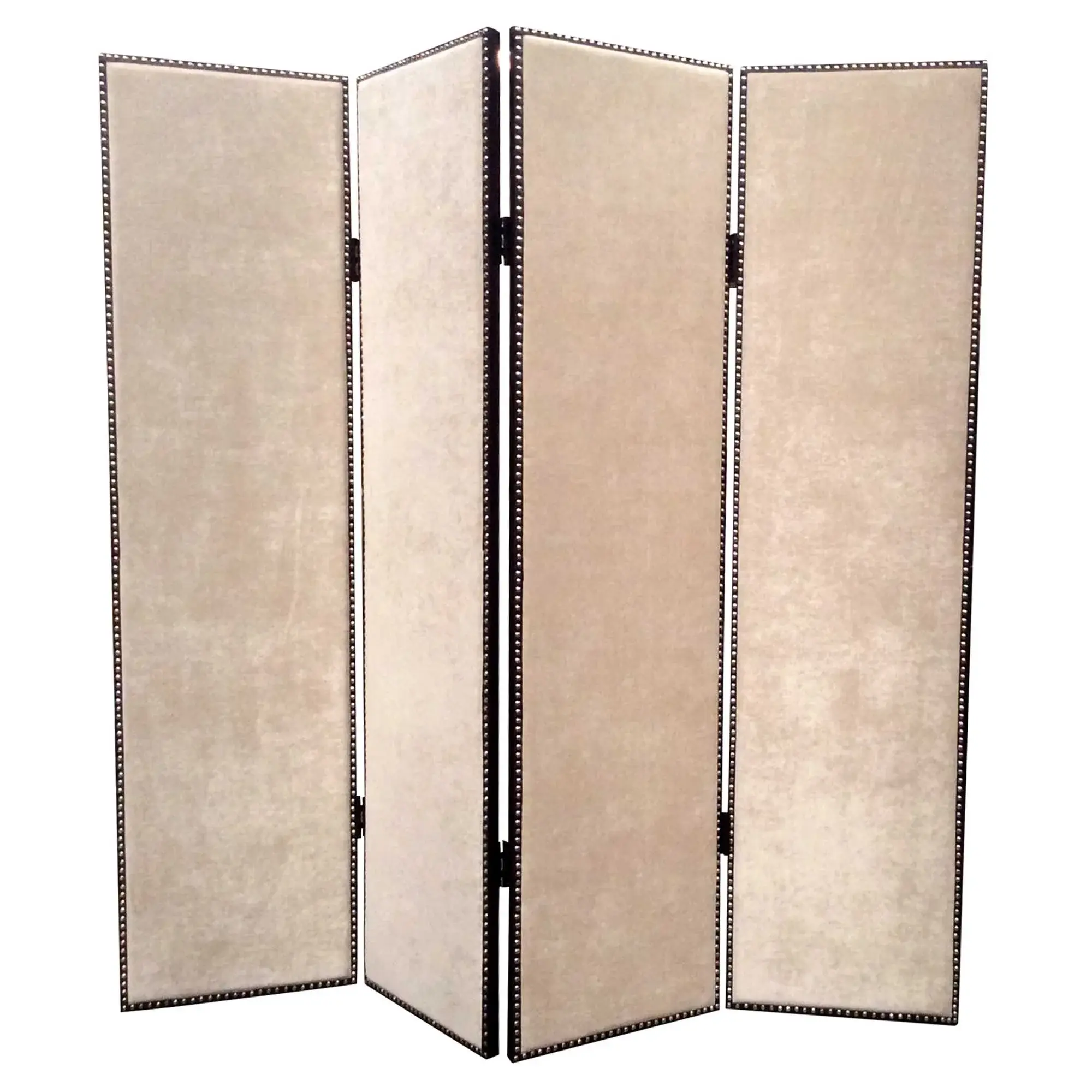84 X 84 Beige Wood & Fabric Chateau  Screen