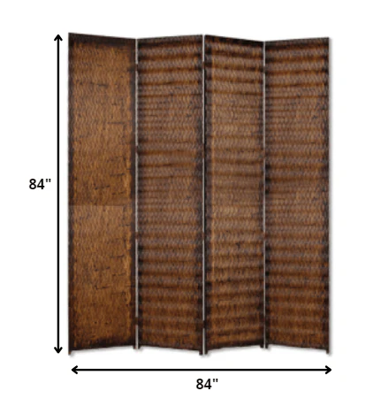 84" X 84" Brown Wood  Screen - Image 5