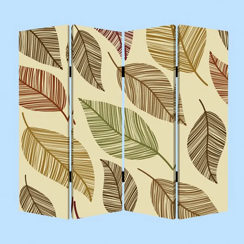 84 X 84 Multi Color Wood Canvas Perpetual Leaf  Screen - Image 2