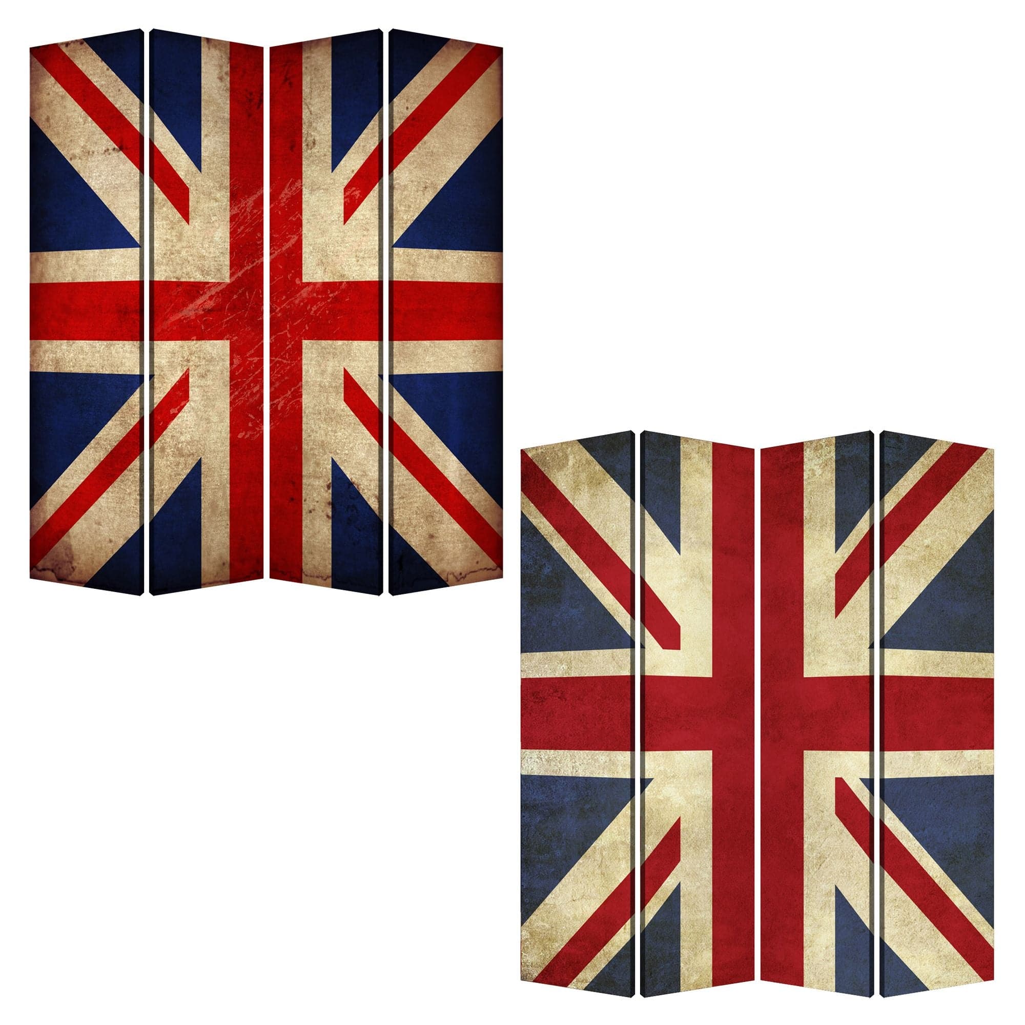 84 X 84 Multi Color Wood Canvas Union Jack  Screen - Image 3