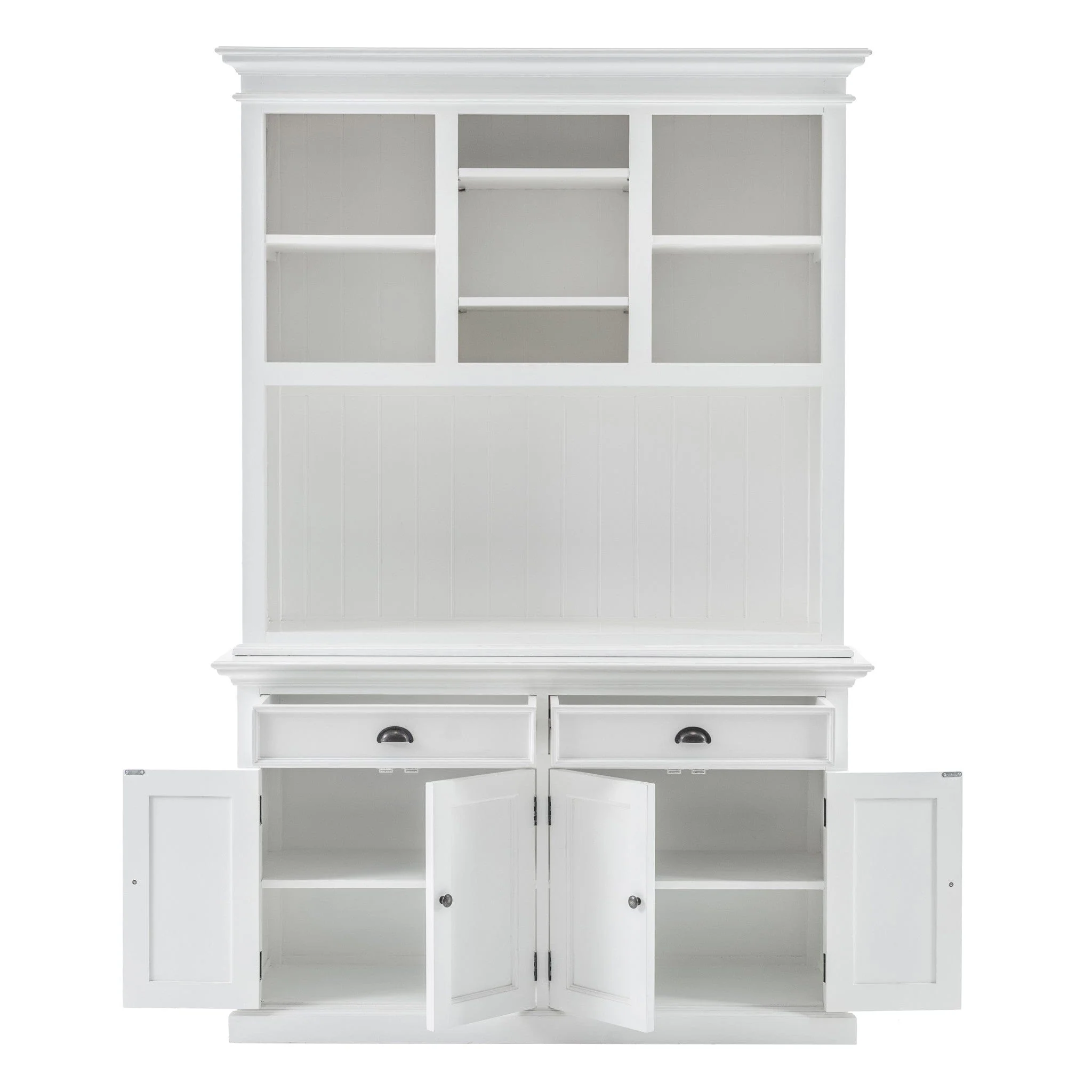 87" White Solid Wood Adjustable Two Tier Bookcase - Image 3