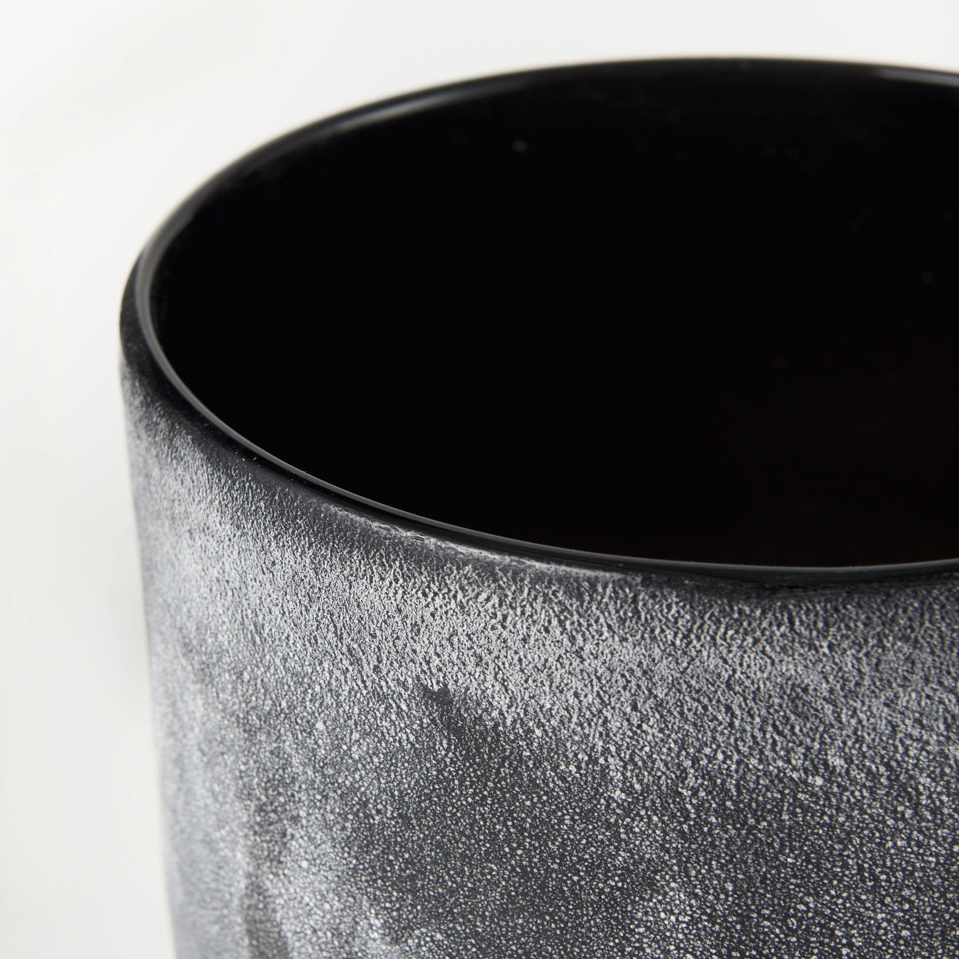 9" Black Brown and Gray Ombre Textured Ceramic Vase - Image 4