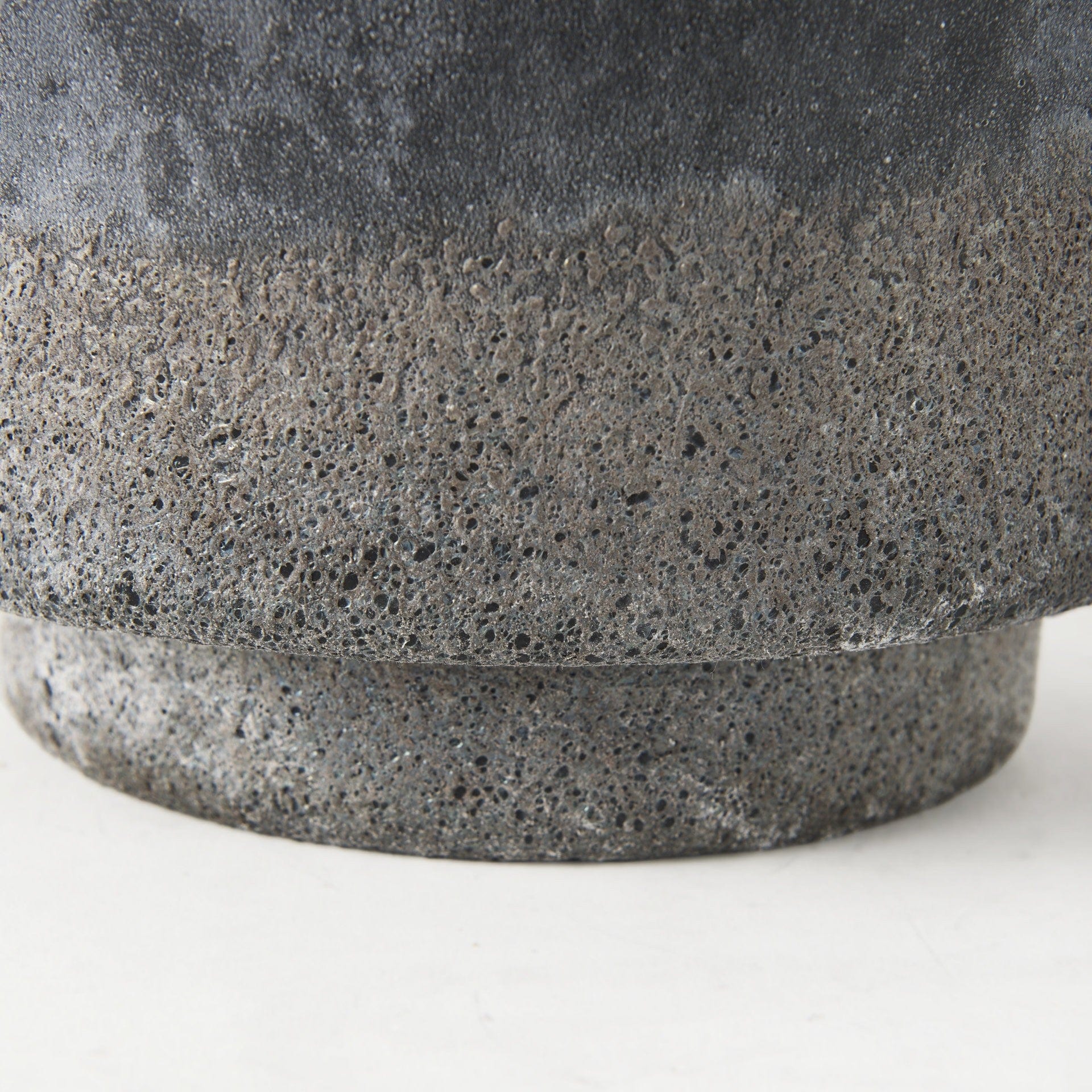 9" Black Brown and Gray Ombre Textured Ceramic Vase - Image 7