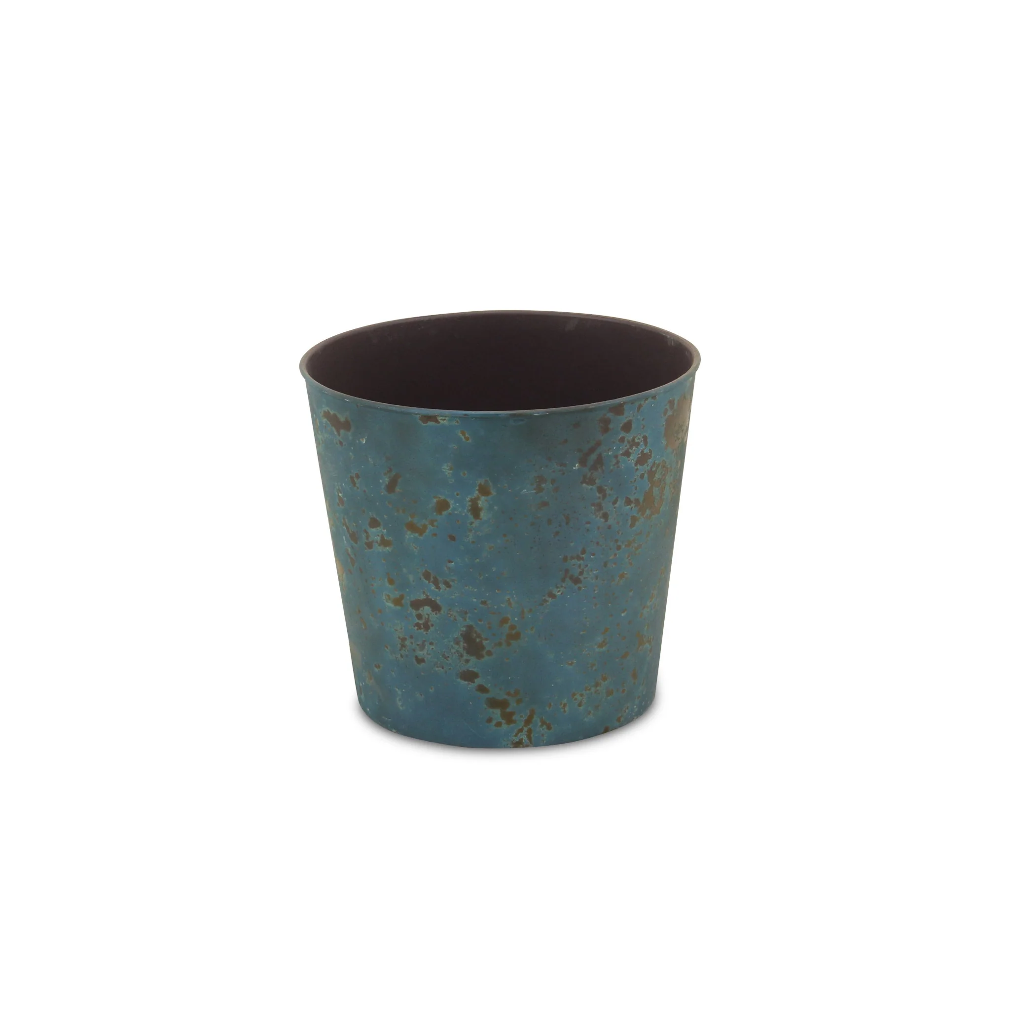 9" Blue Recycled Plastic Indoor Outdoor Round Pot Planter - Image 2