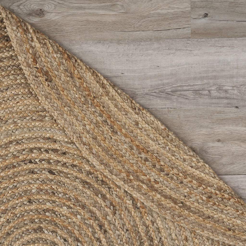 9’ Brown Oval Shaped Jute Area Rug - Image 2
