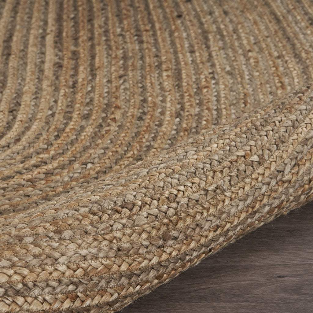 9’ Brown Oval Shaped Jute Area Rug - Image 8