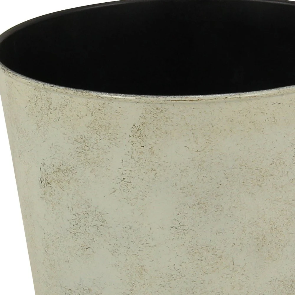 9" Gray Recycled Plastic Indoor Outdoor Round Nursery Pot - Image 3