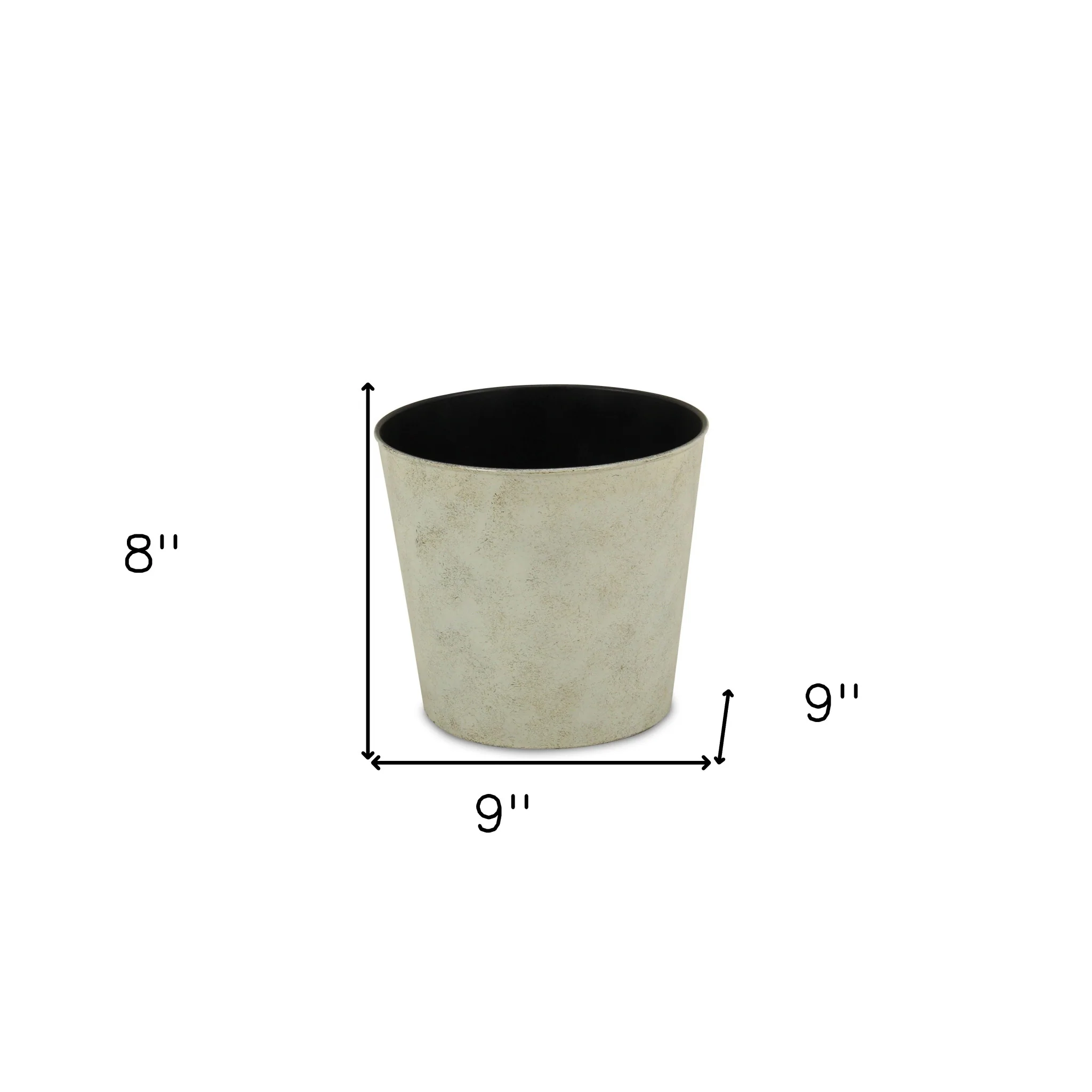 9" Gray Recycled Plastic Indoor Outdoor Round Nursery Pot - Image 5