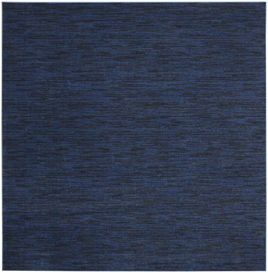 9' Midnight Blue Square Stain Resistant Indoor Outdoor Area Rug - Image 2
