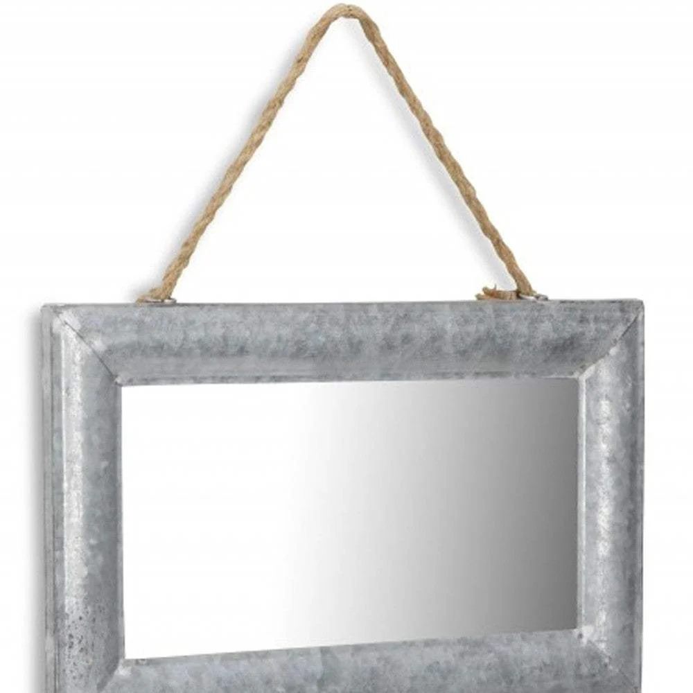 9" Silver Metal Framed Accent Mirror - Image 8