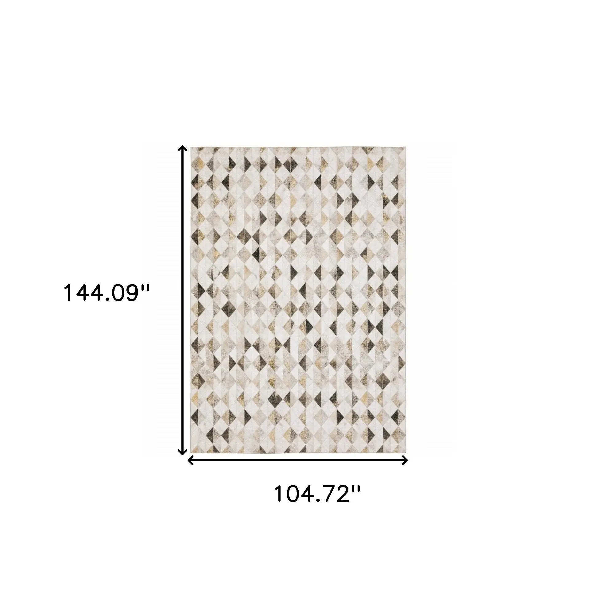 9' X 12' Beige Brown Grey And Ivory Geometric Power Loom Stain Resistant Area Rug - Image 3