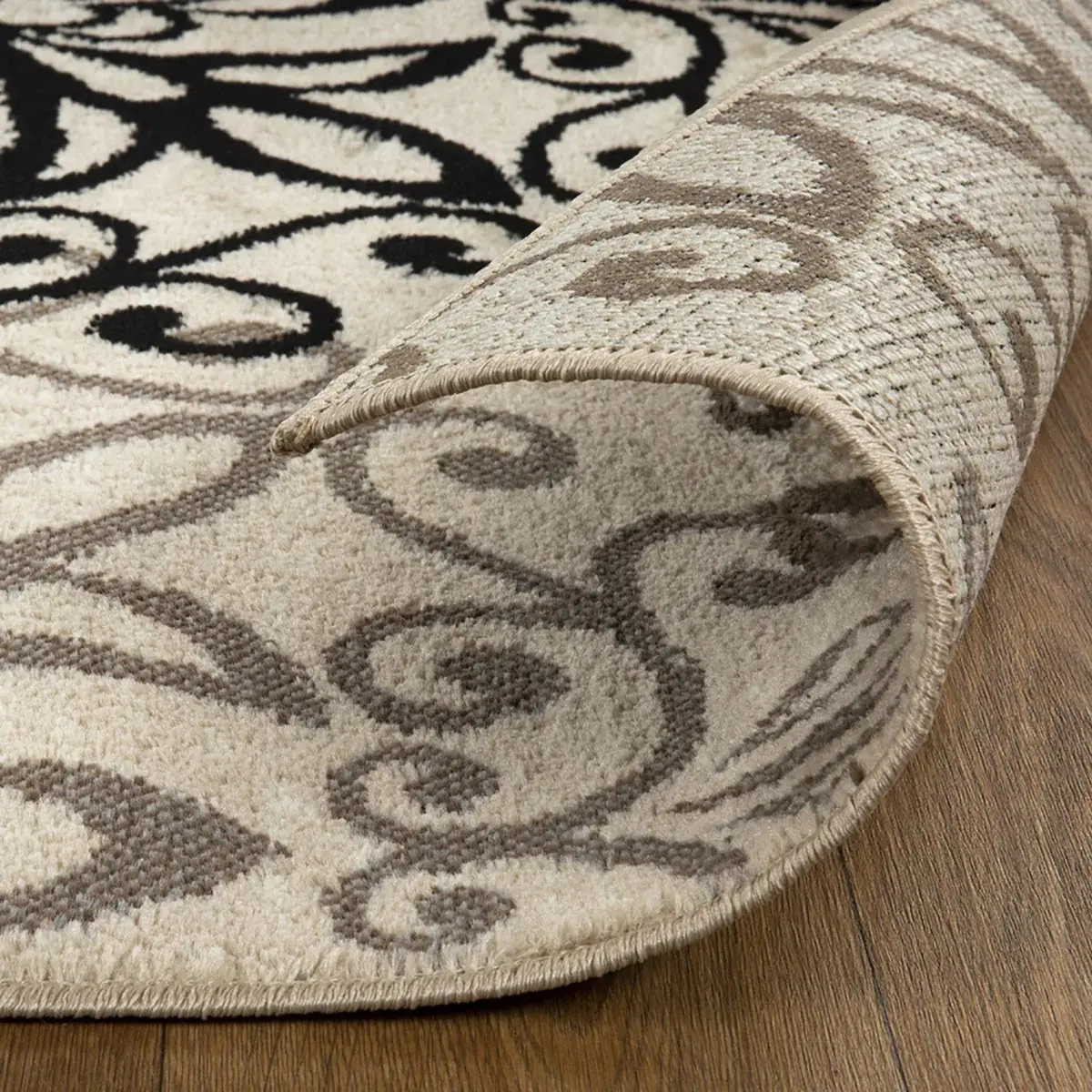 9' X 12' Beige Medallion Power Loom Stain Resistant Area Rug - Image 3