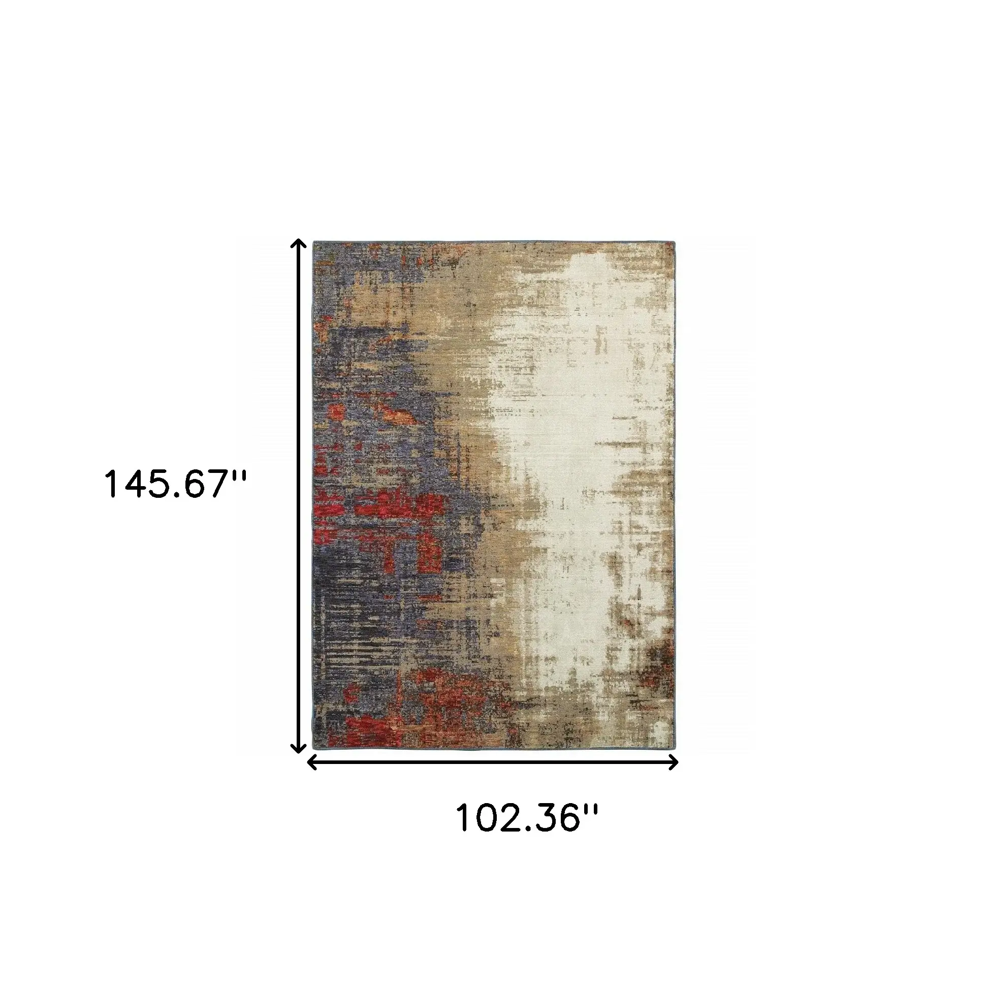 9' X 12' Blue and Beige Abstract Power Loom Area Rug - Image 3