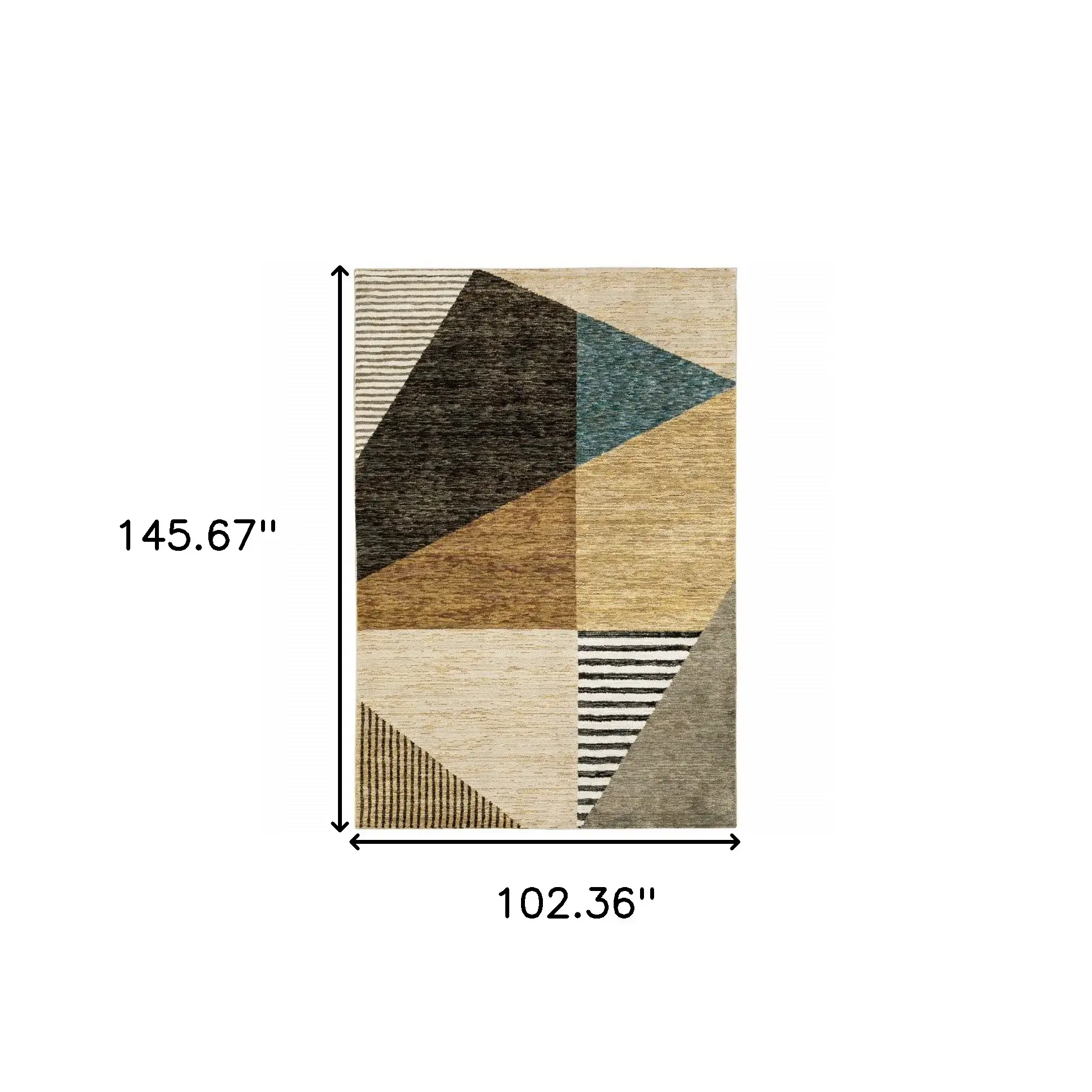9' X 12' Blue and Beige Geometric Power Loom Area Rug - Image 3