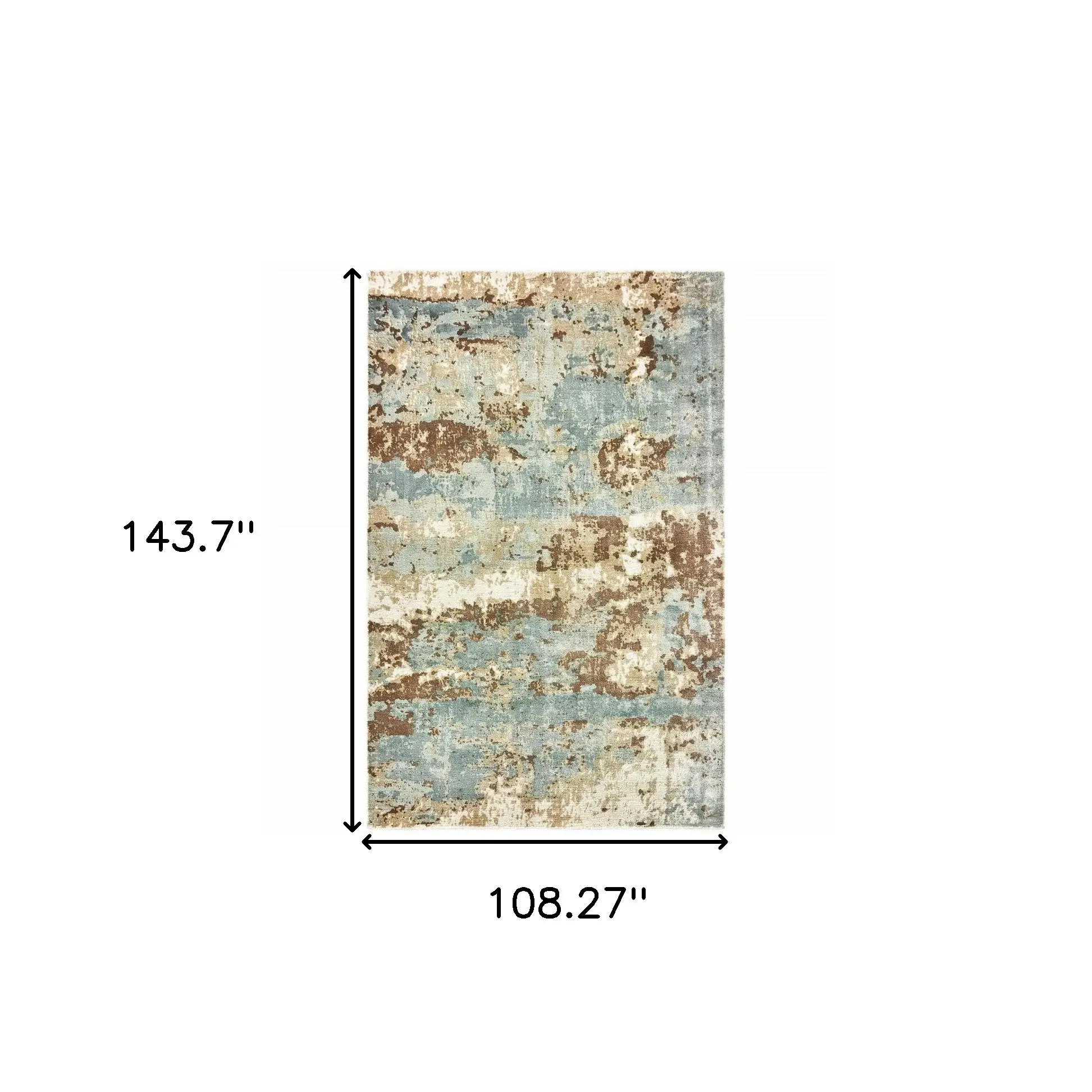 9' X 12' Blue And Brown Abstract Hand Loomed Stain Resistant Area Rug - Image 6
