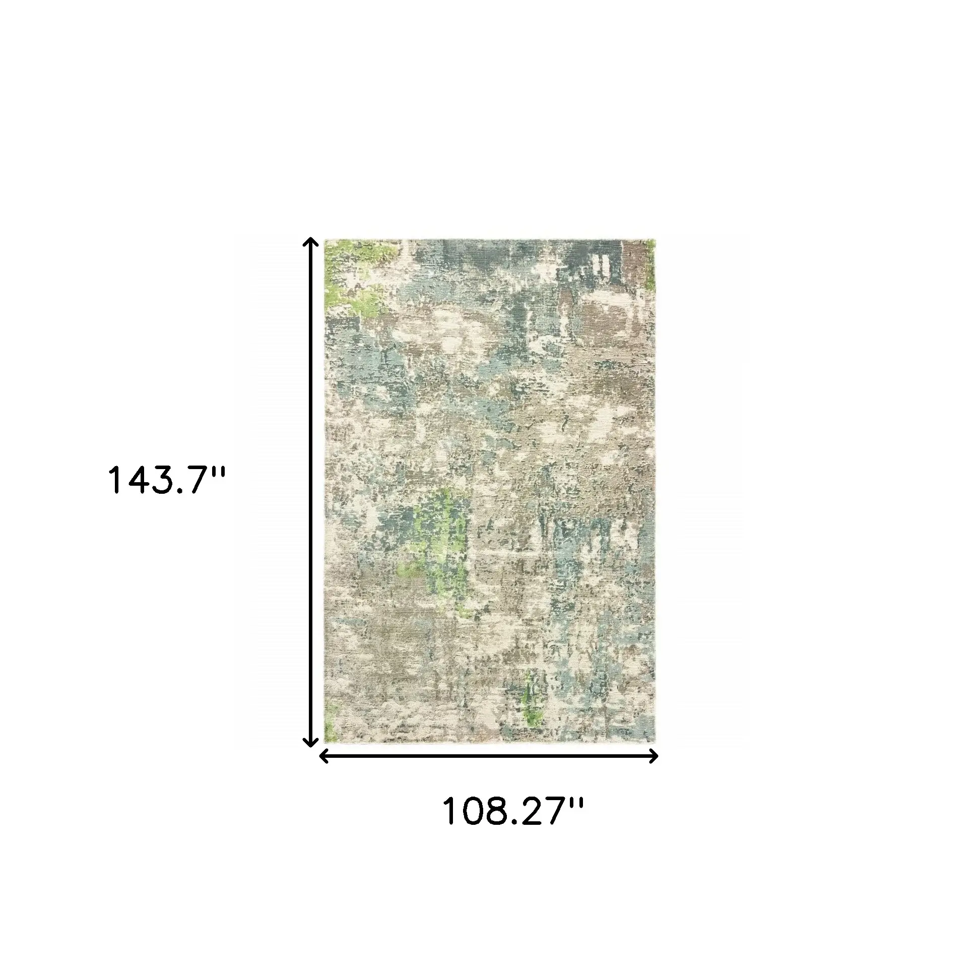 9' X 12' Blue And Green Abstract Hand Loomed Stain Resistant Area Rug - Image 3