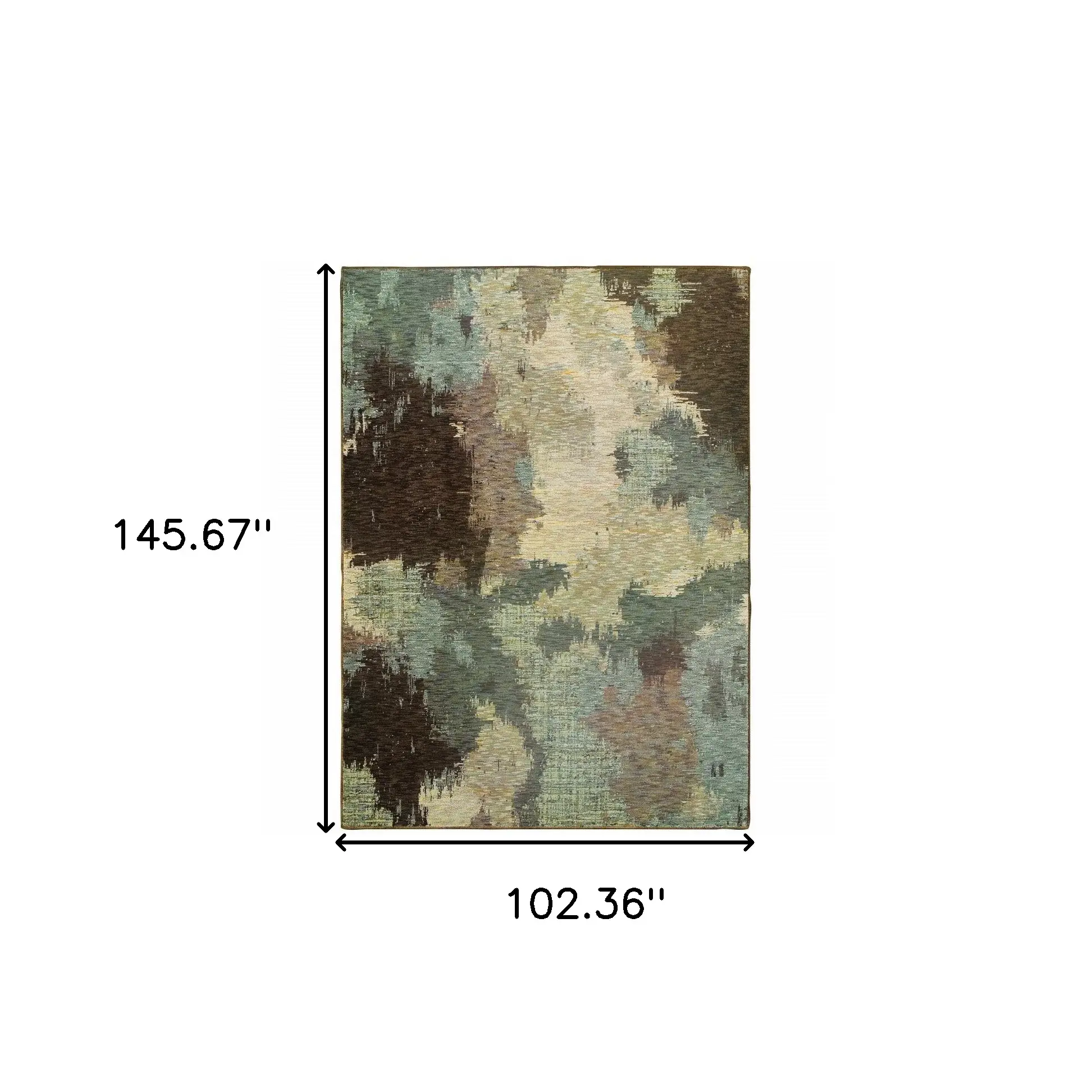 9' X 12' Blue and Ivory Abstract Power Loom Area Rug - Image 3