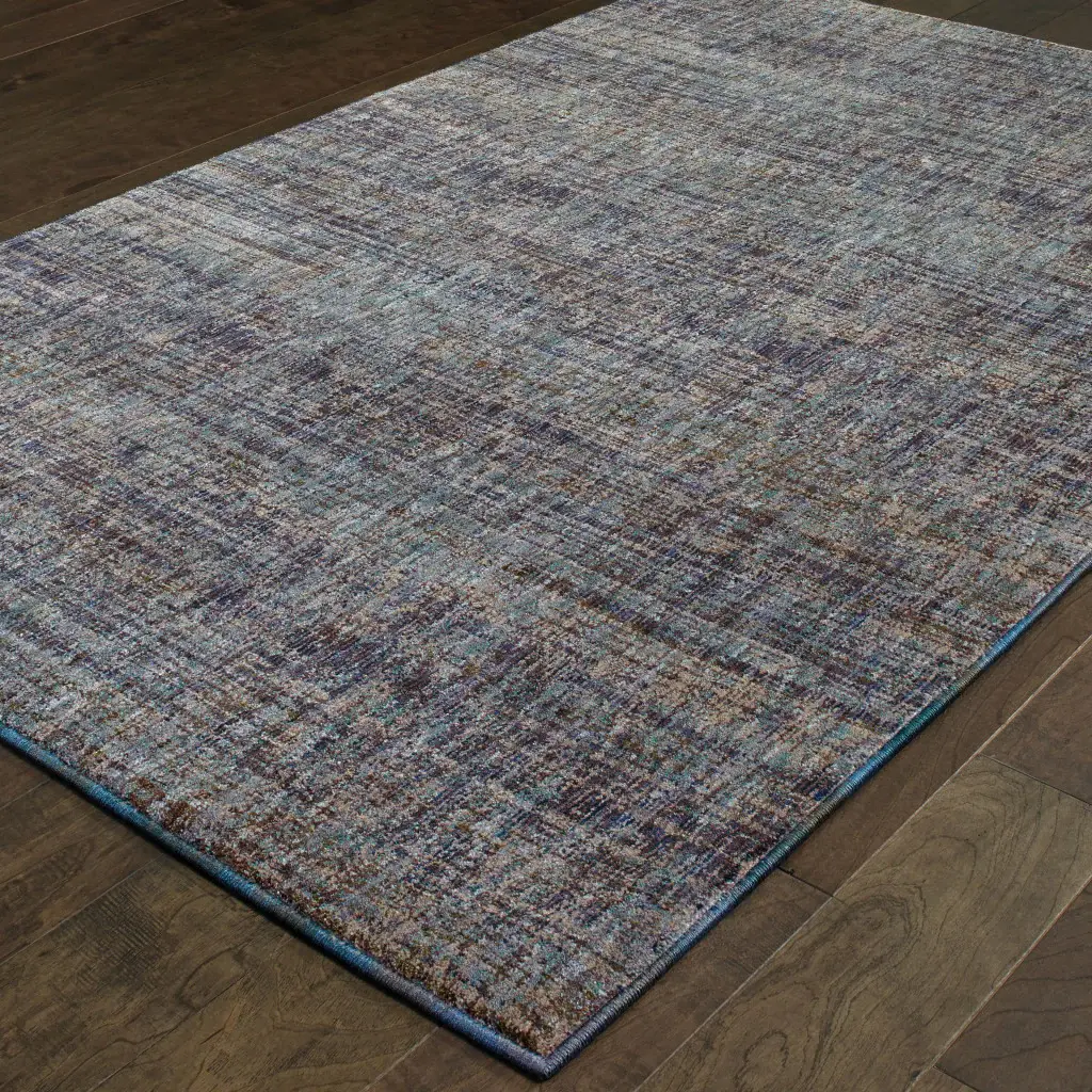 9' X 12' Blue and Ivory Power Loom Area Rug - Image 2
