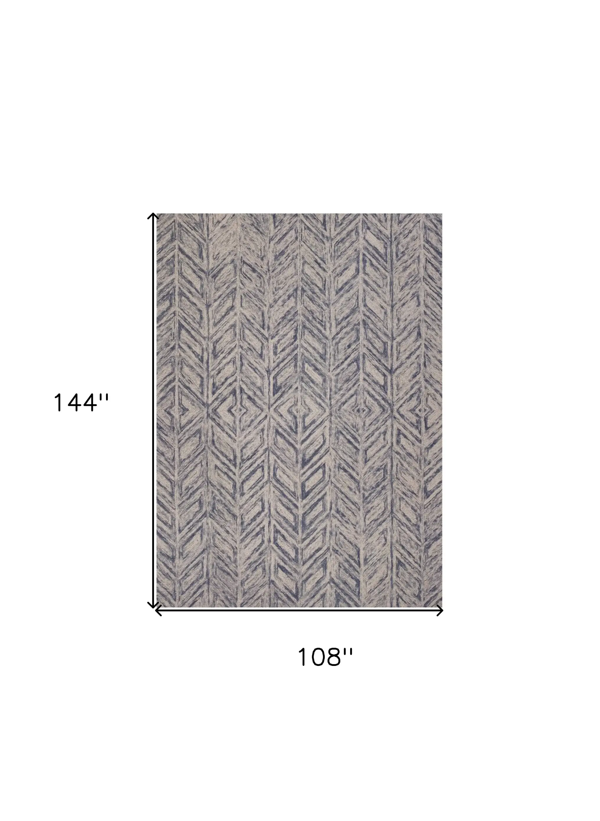 9' X 12' Blue Wool Hand Tufted Area Rug - Image 3