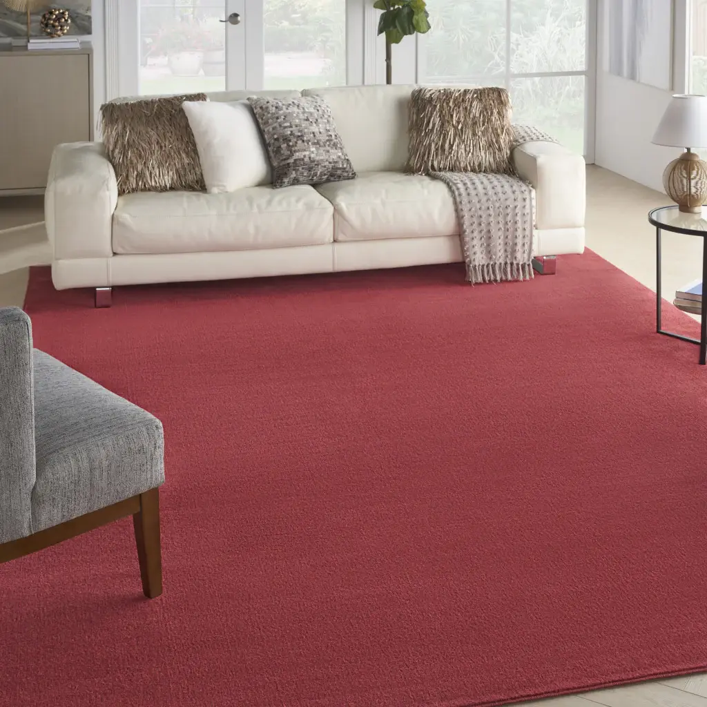 9' X 12' Brick Red Stain Resistant Indoor Outdoor Area Rug - Image 7