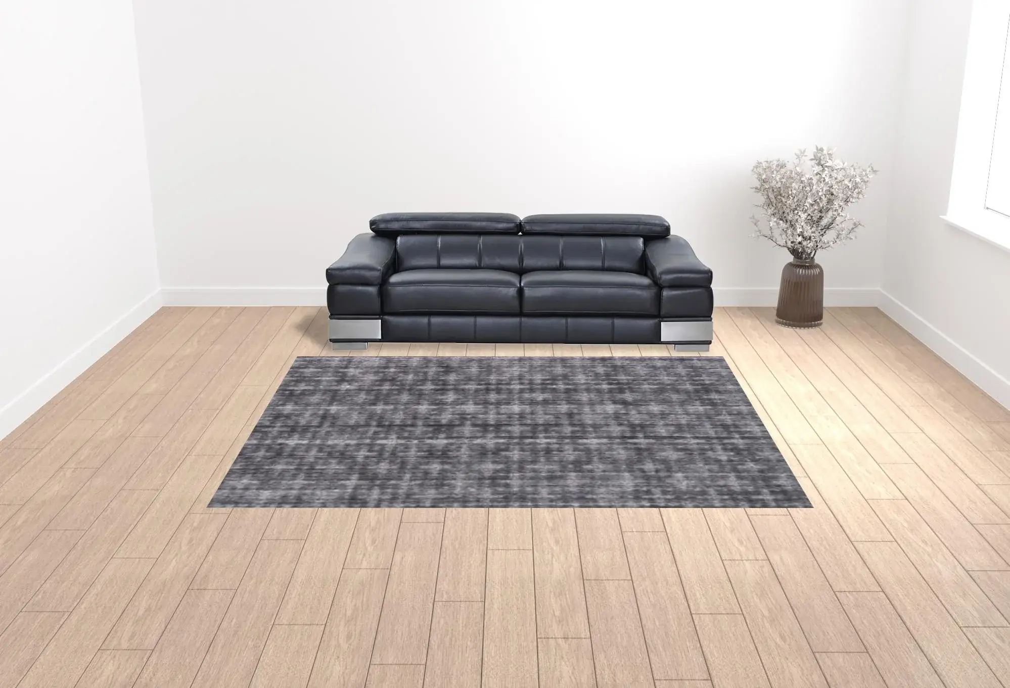 9' X 12' Brown And Dark Grey Medallion Hand Loomed Area Rug - Image 2