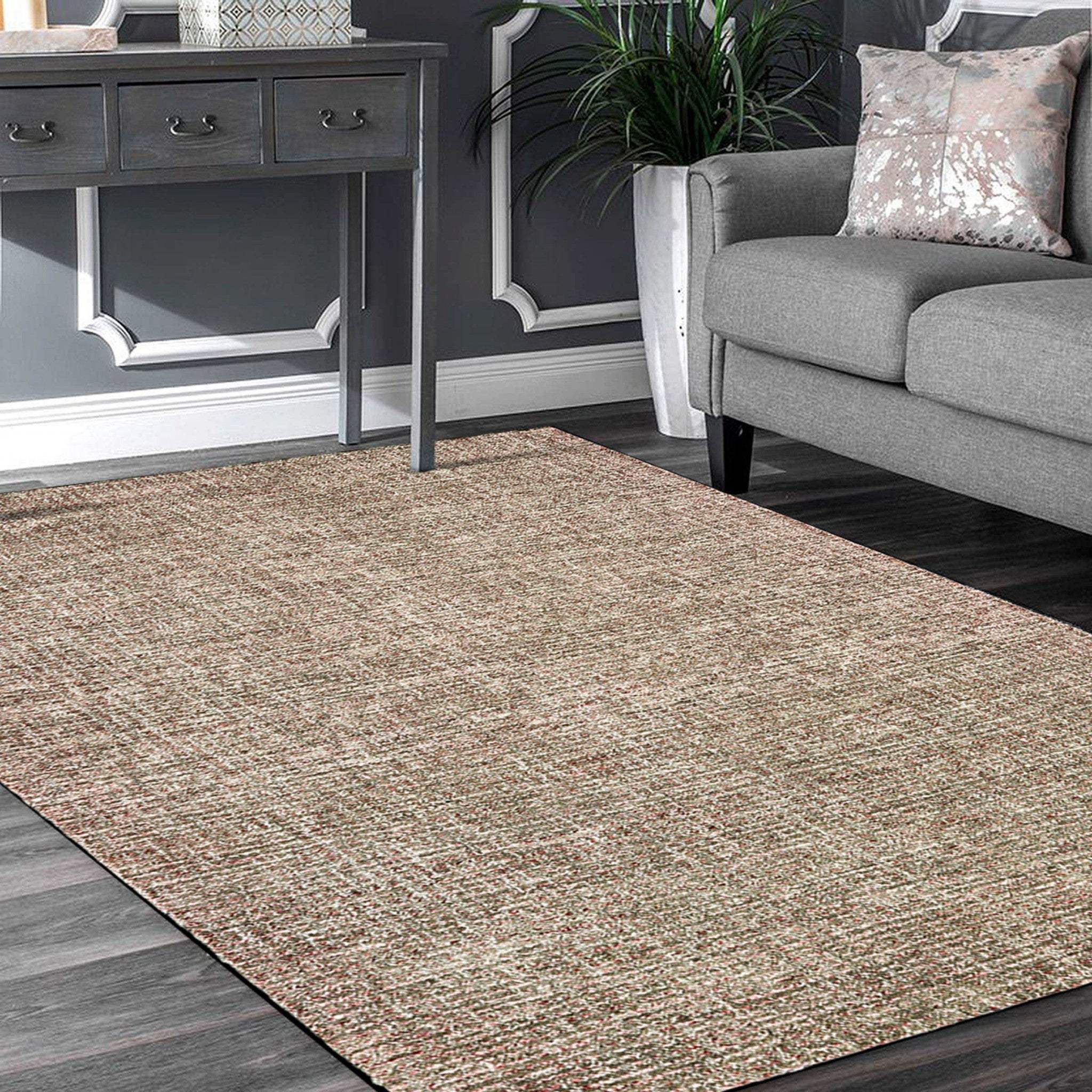 9' X 12' Brown Detailed Weave Area Rug - Image 5