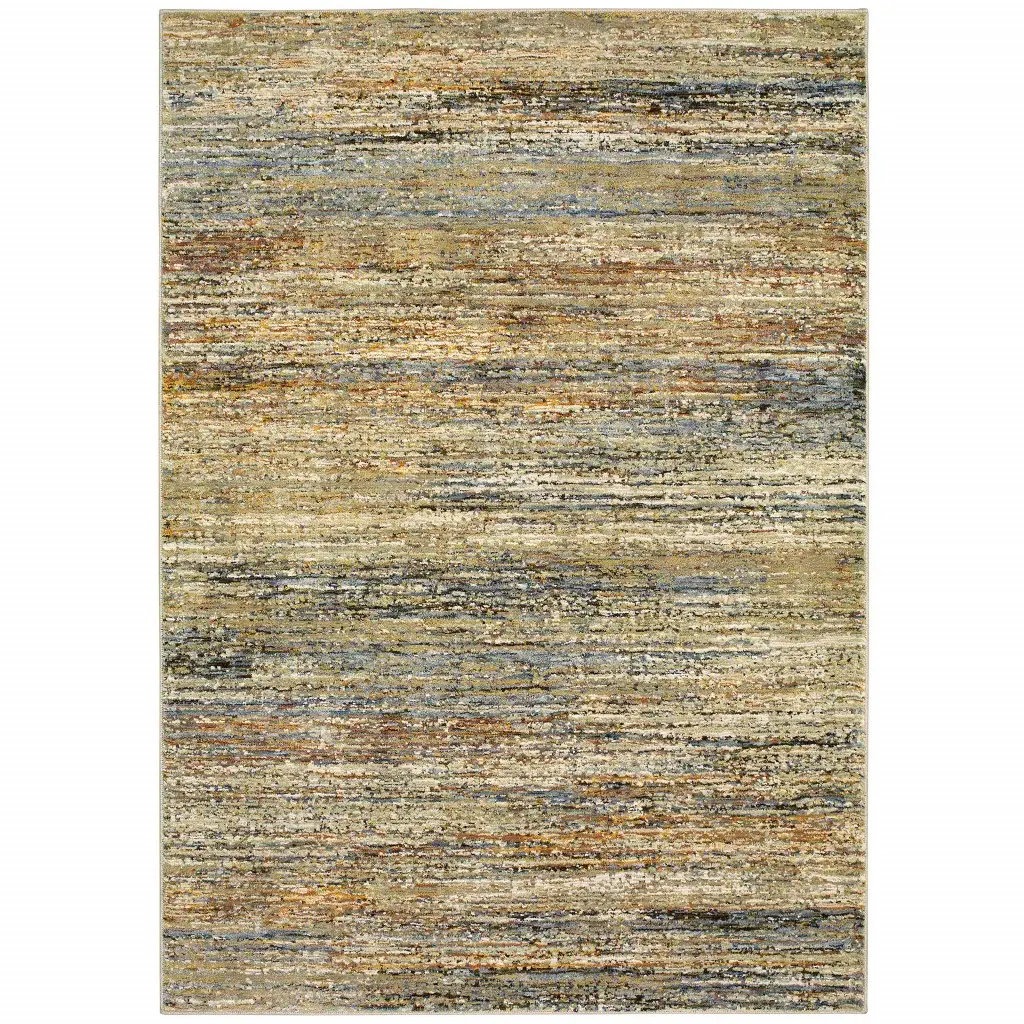 9' X 12' Gold And Green Abstract Area Rug - Image 2