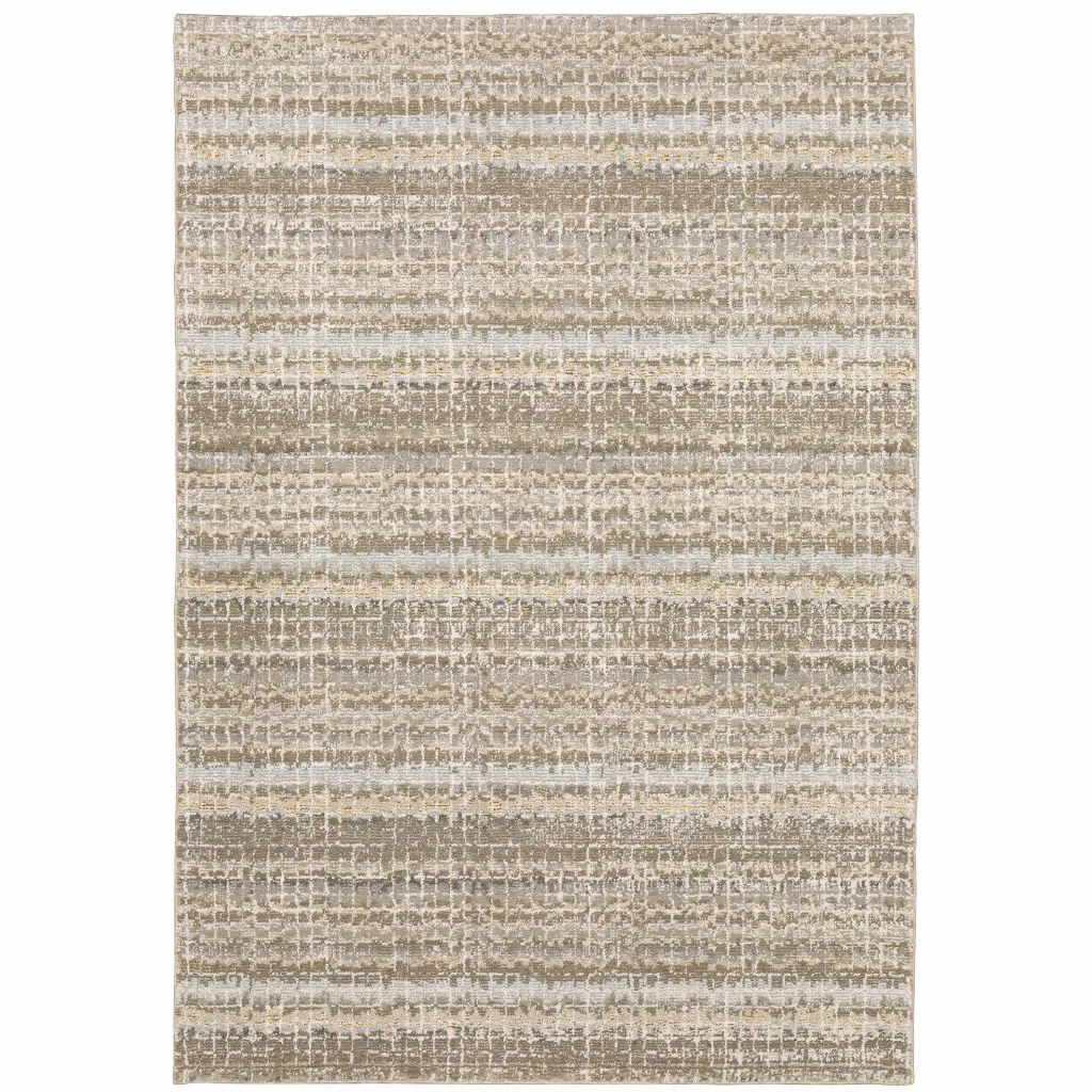 9' X 12' Gray and Ivory Abstract Power Loom Area Rug - Image 2