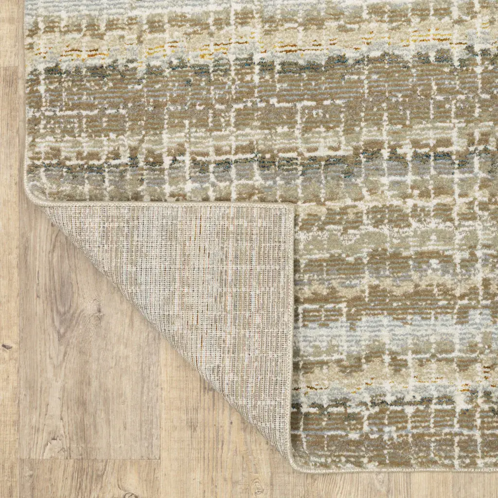 9' X 12' Gray and Ivory Abstract Power Loom Area Rug - Image 4