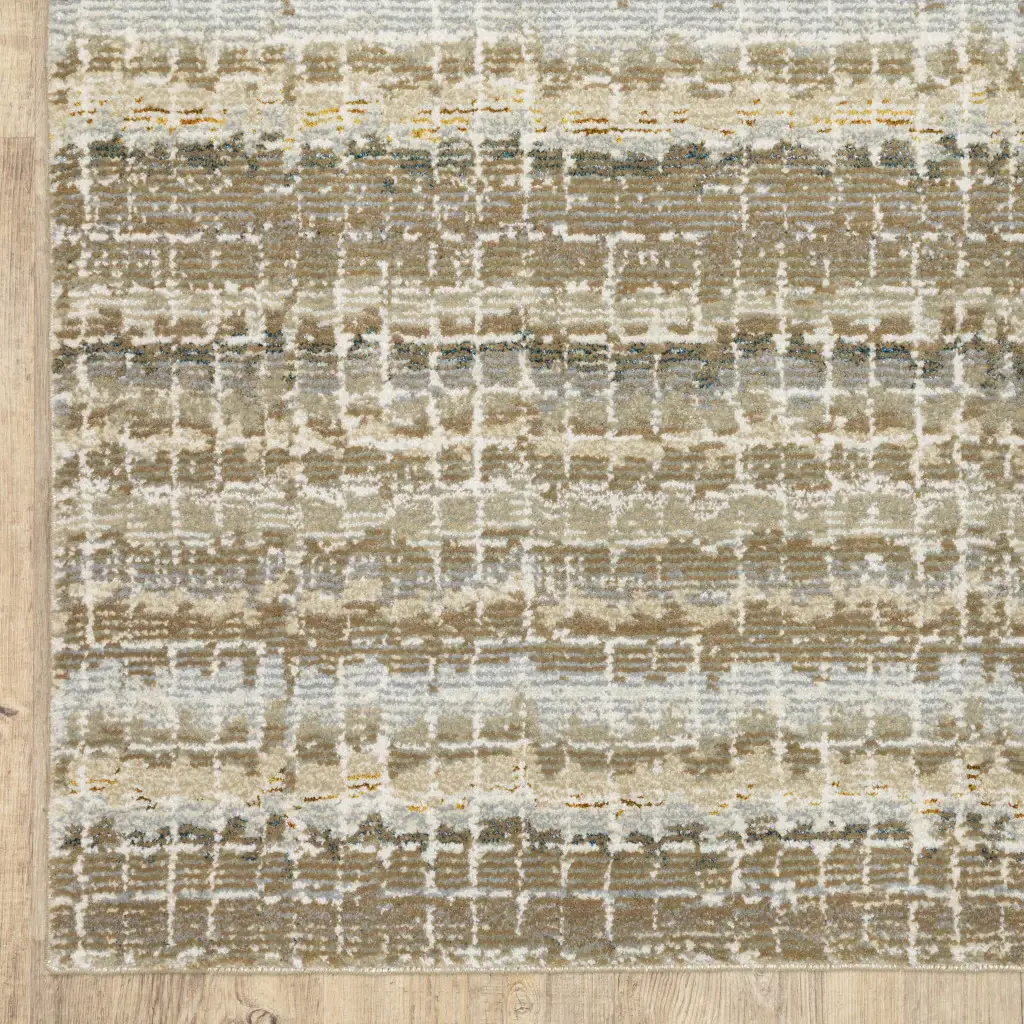 9' X 12' Gray and Ivory Abstract Power Loom Area Rug - Image 5