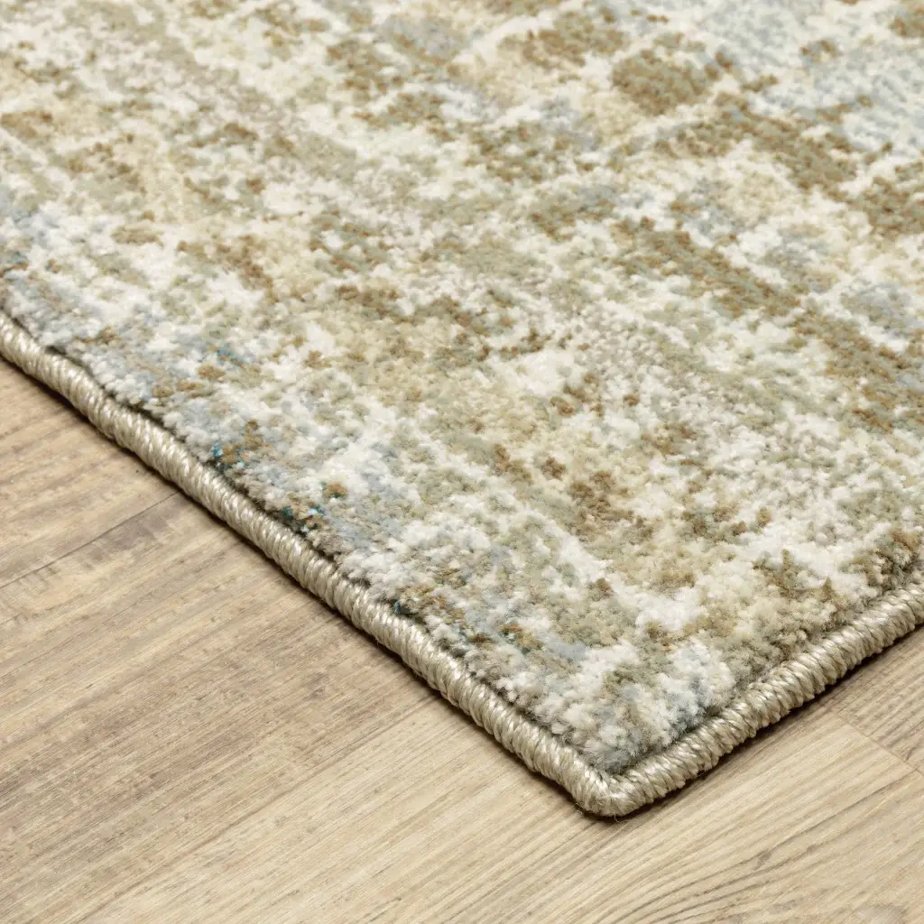 9' X 12' Gray and Ivory Abstract Power Loom Area Rug - Image 6