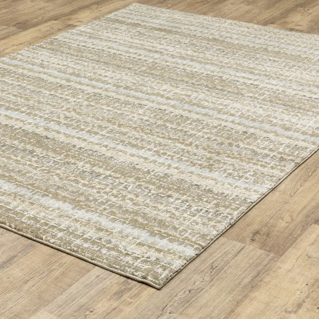 9' X 12' Gray and Ivory Abstract Power Loom Area Rug - Image 7