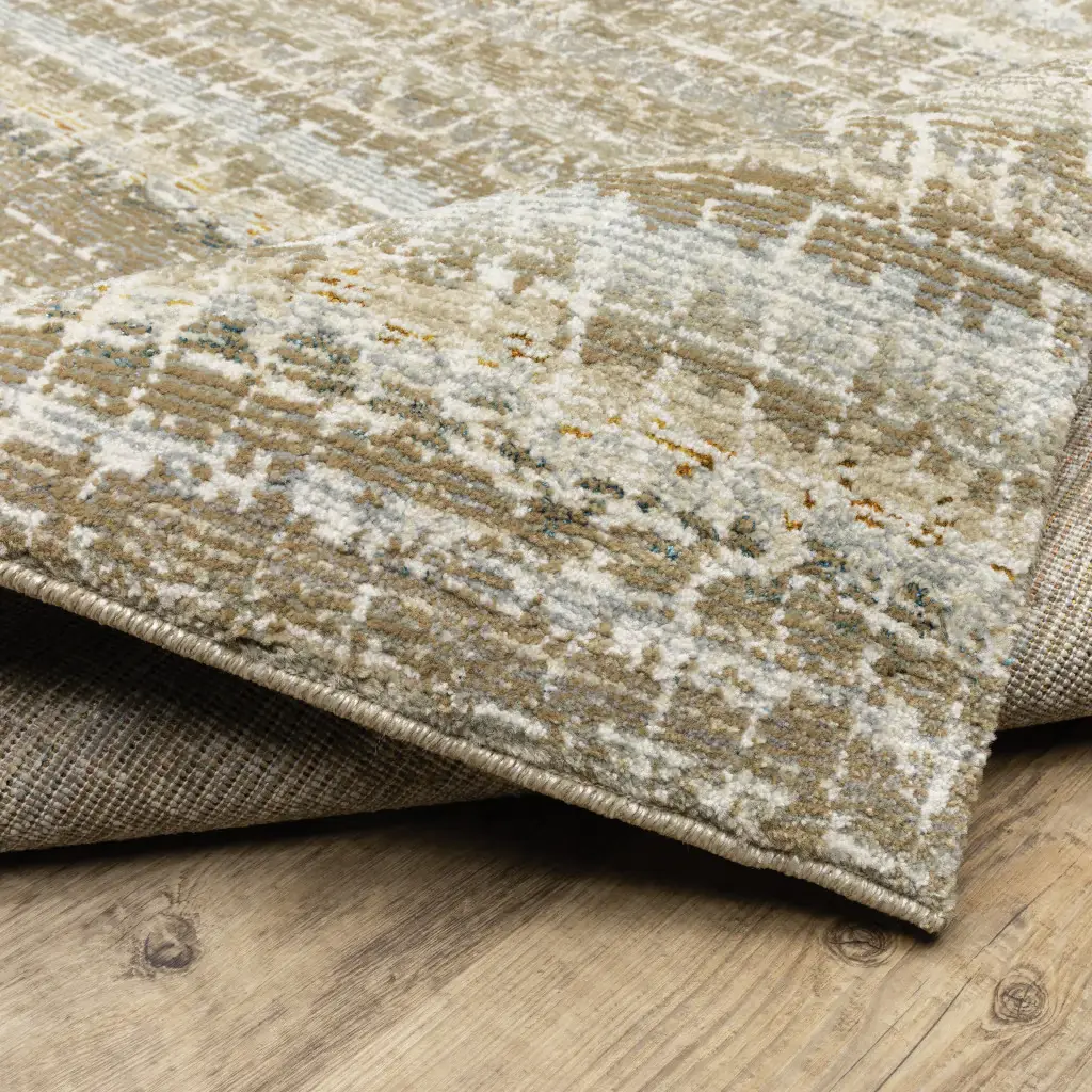 9' X 12' Gray and Ivory Abstract Power Loom Area Rug - Image 8