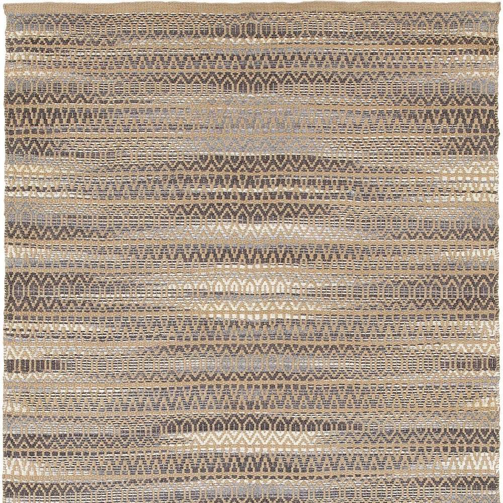 9' X 12' Gray and Tan Striated Runner Rug - Image 5