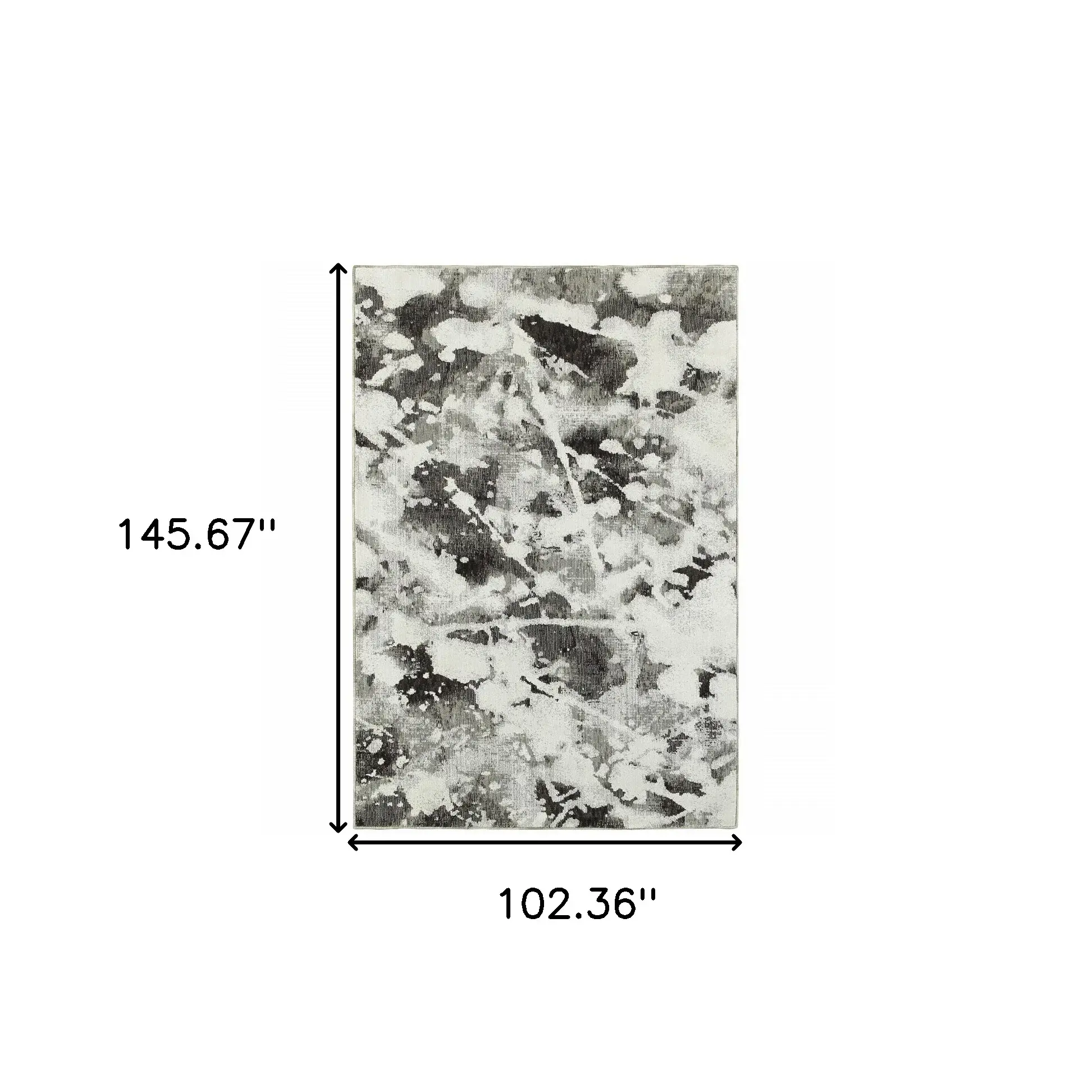 9' X 12' Gray and White Abstract Power Loom Area Rug - Image 3