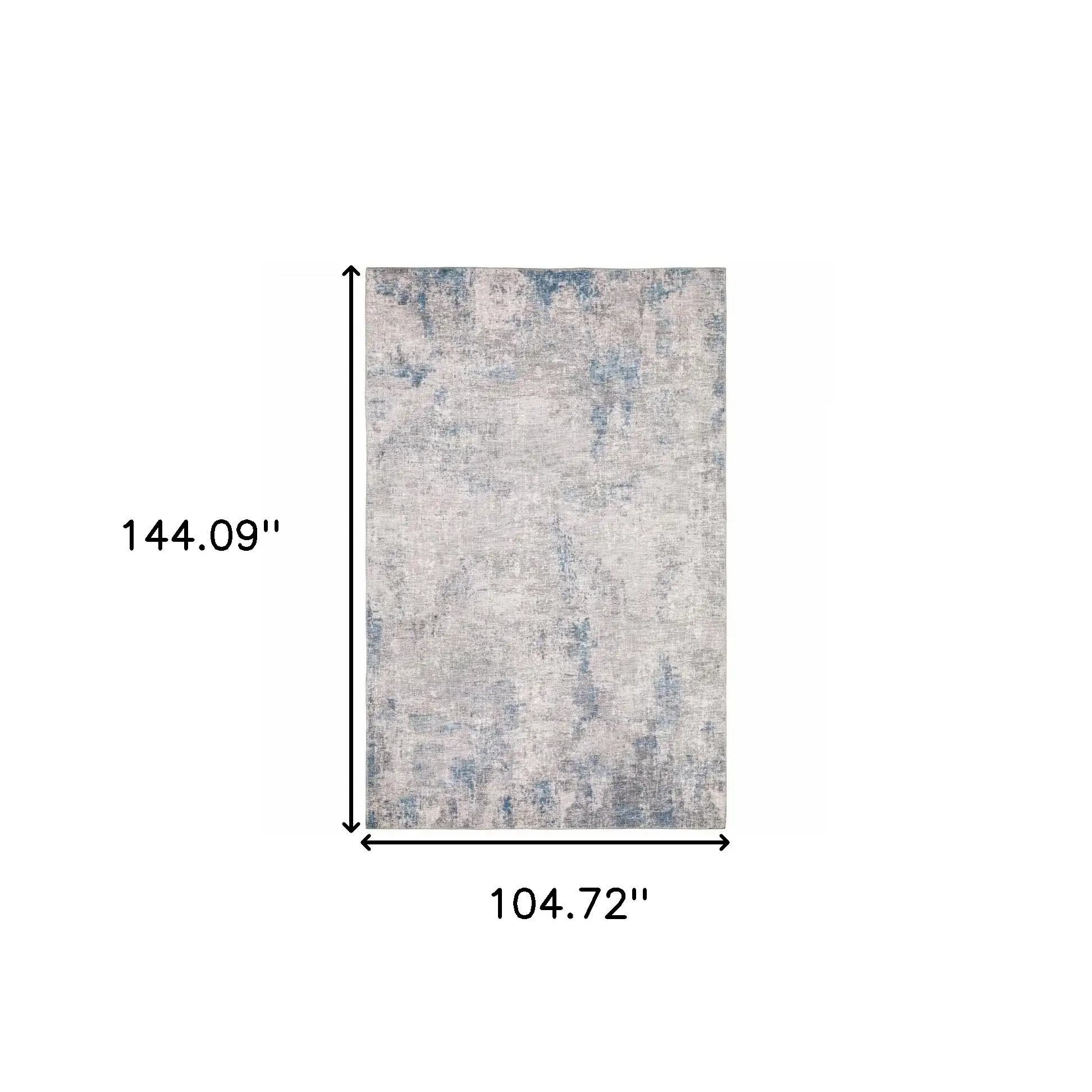 9' X 12' Grey And Blue Abstract Power Loom Stain Resistant Area Rug - Image 8