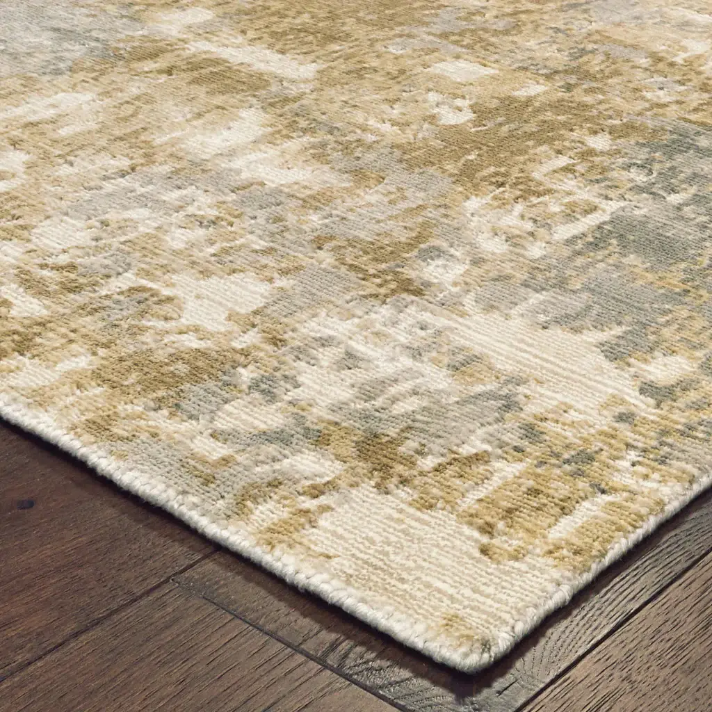 9' X 12' Grey And Brown Abstract Hand Loomed Stain Resistant Area Rug - Image 2