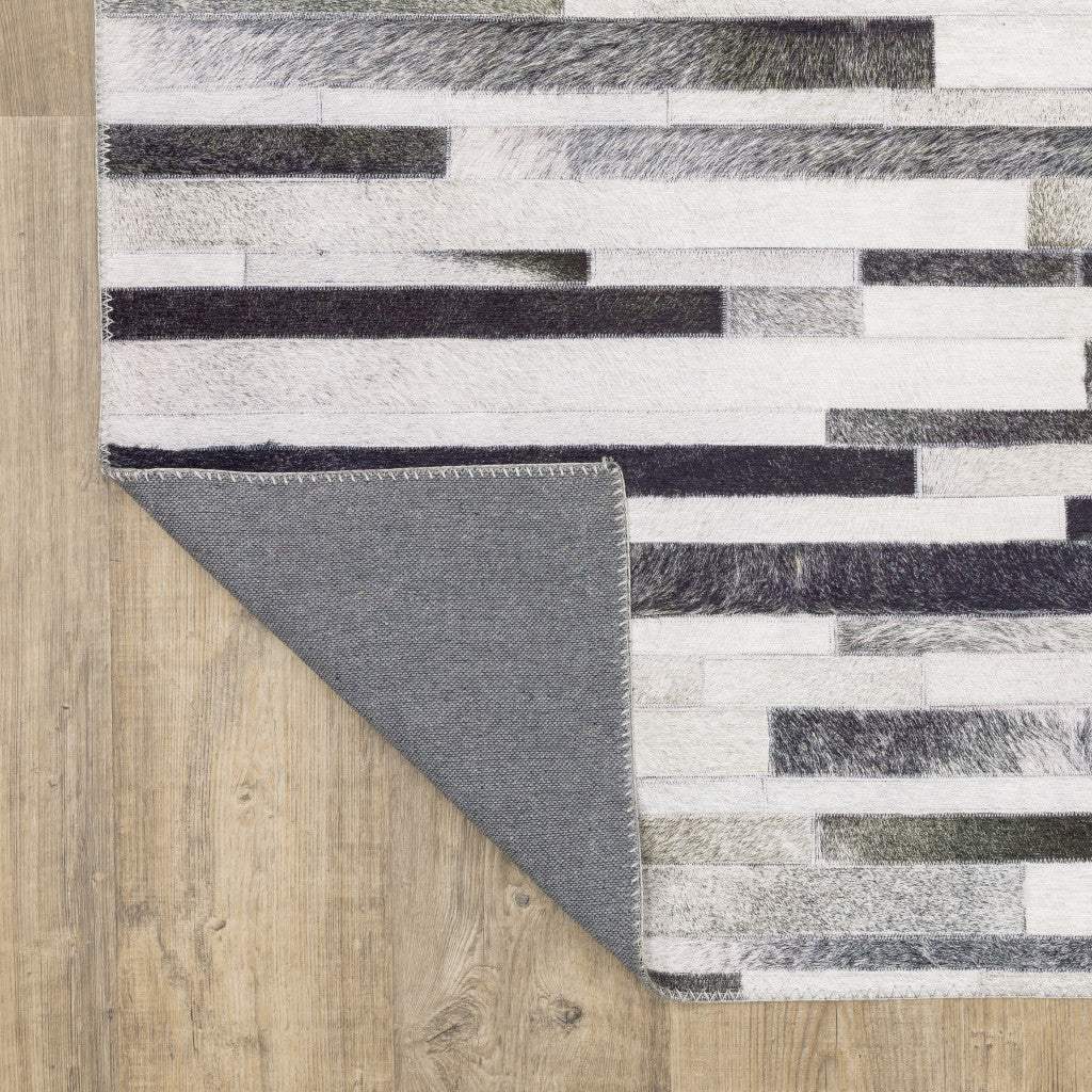 9' X 12' Grey Charcoal And Beige Geometric Power Loom Stain Resistant Area Rug - Image 7