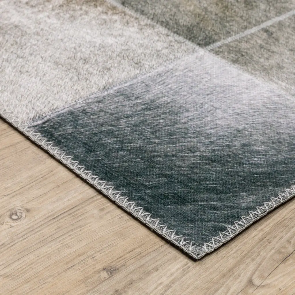 9' X 12' Grey Charcoal Brown And Beige Geometric Power Loom Stain Resistant Area Rug - Image 3