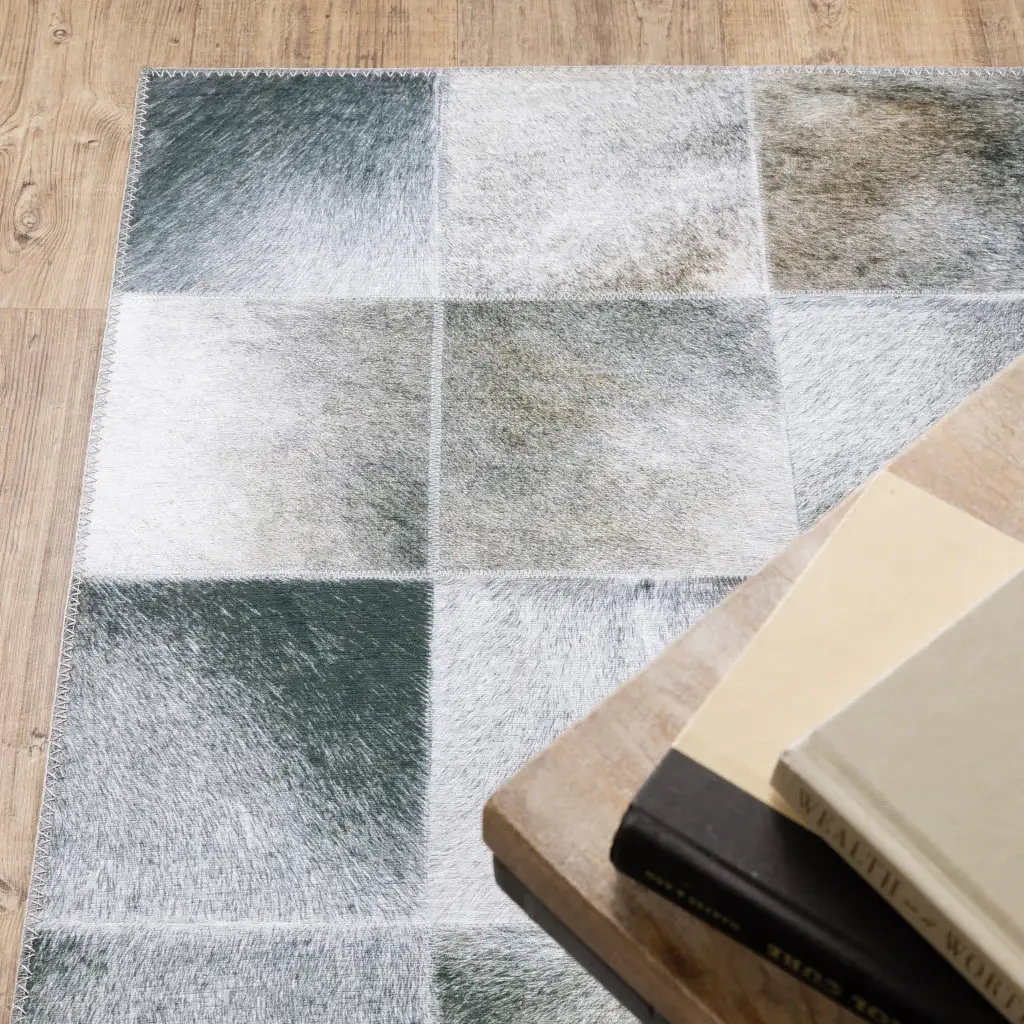 9' X 12' Grey Charcoal Brown And Beige Geometric Power Loom Stain Resistant Area Rug - Image 5