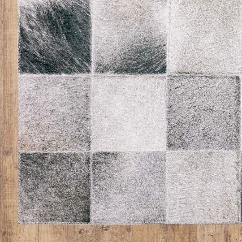 9' X 12' Grey Charcoal Brown And Beige Geometric Power Loom Stain Resistant Area Rug - Image 7